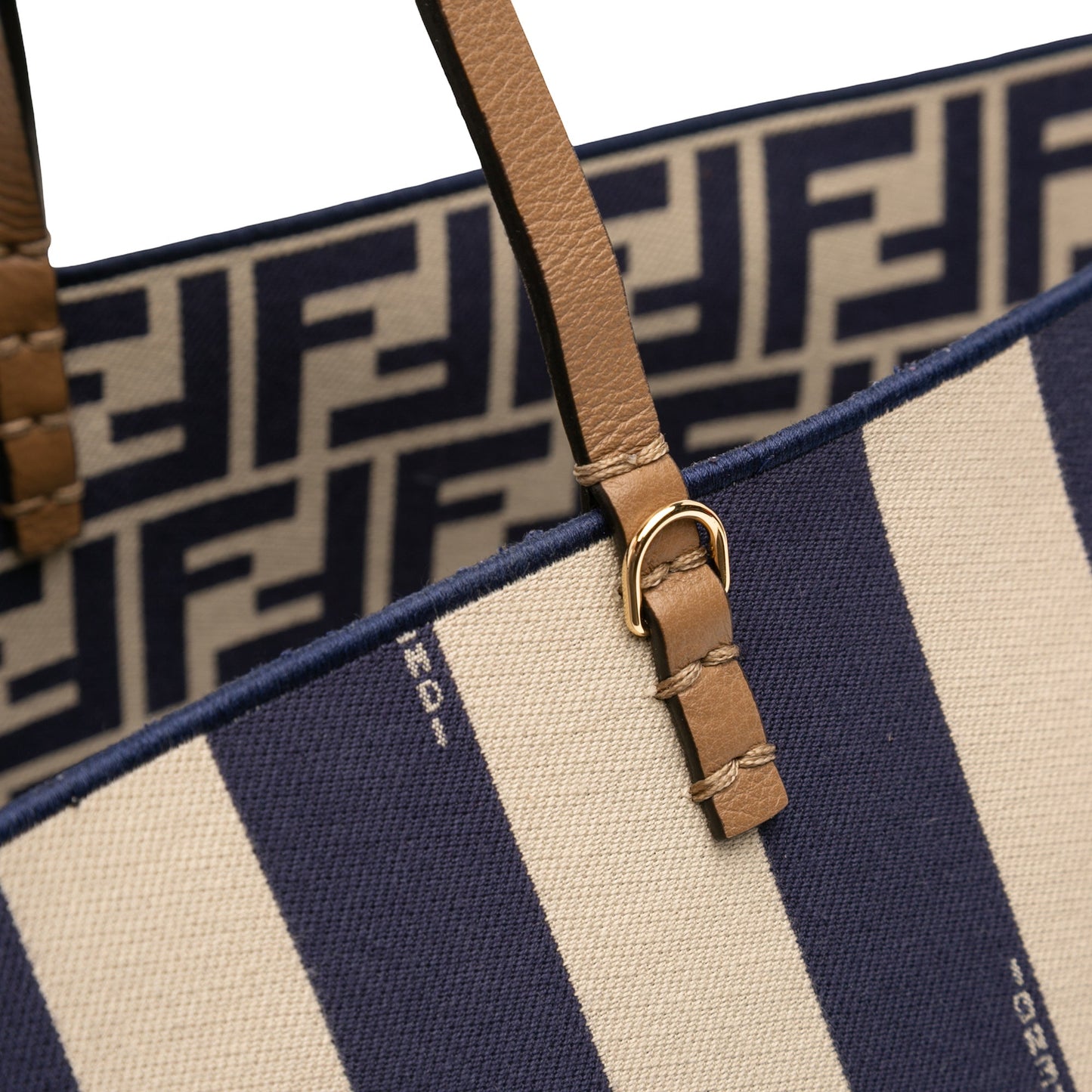 Large Zucca Canvas Pequin Striped Reversible Roll Tote
