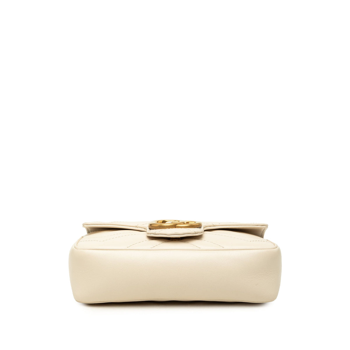 Gucci Mini GG Marmont Matelasse Calfskin Flap Crossbody — White