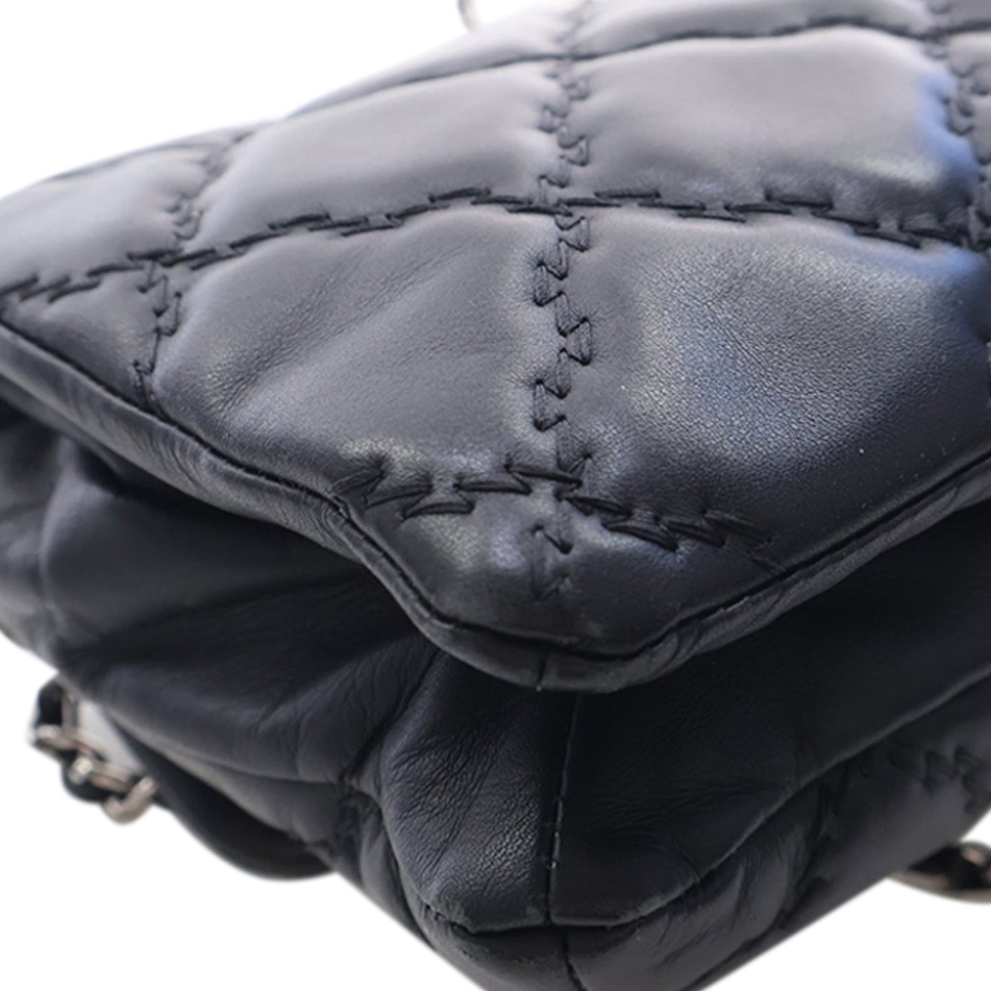 Chanel Mini Lambskin Double Stitch Hamptons Flap