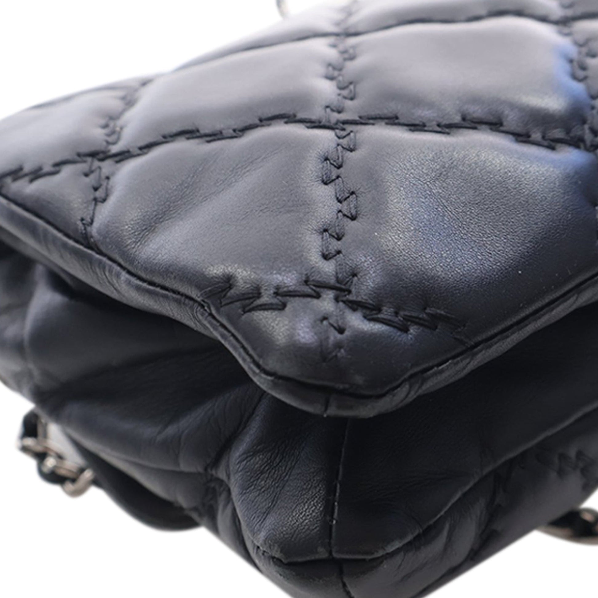 Chanel Mini Lambskin Double Stitch Hamptons Flap
