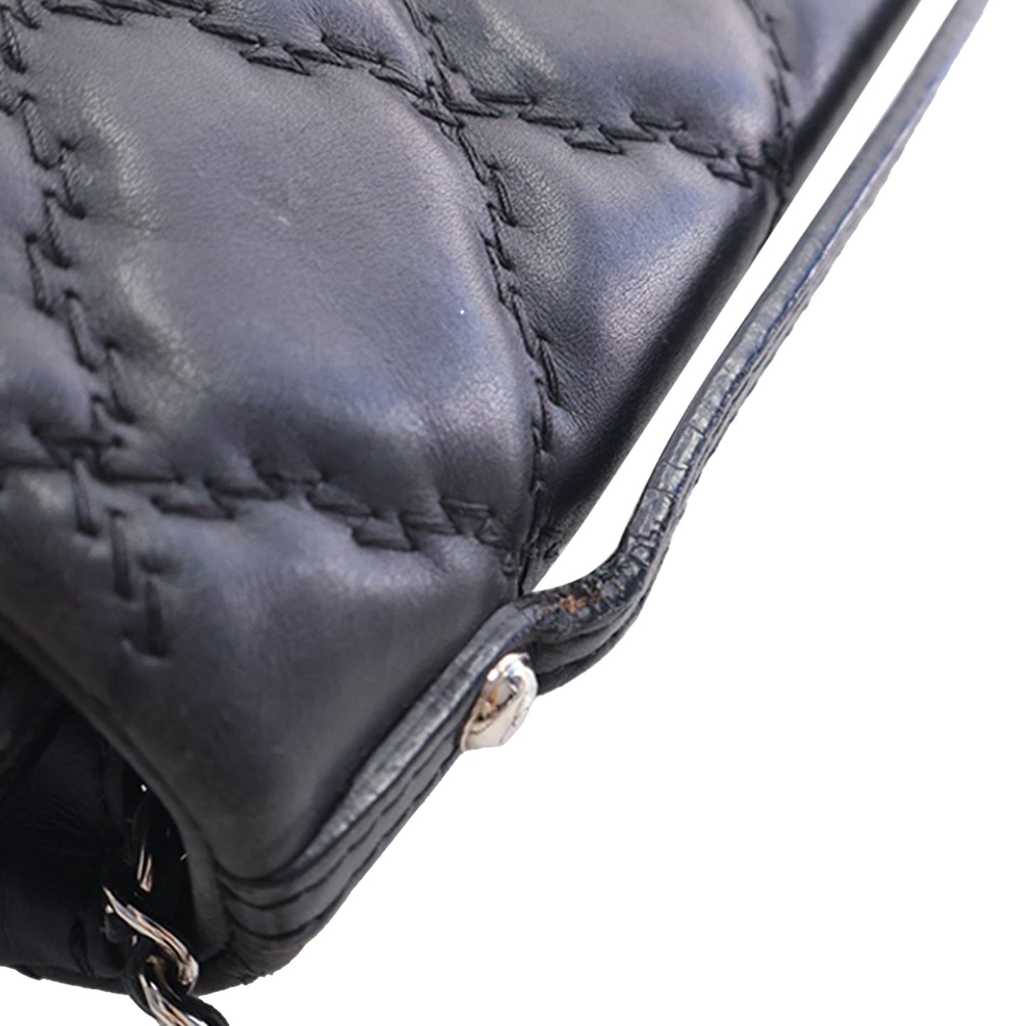 Chanel Mini Lambskin Double Stitch Hamptons Flap