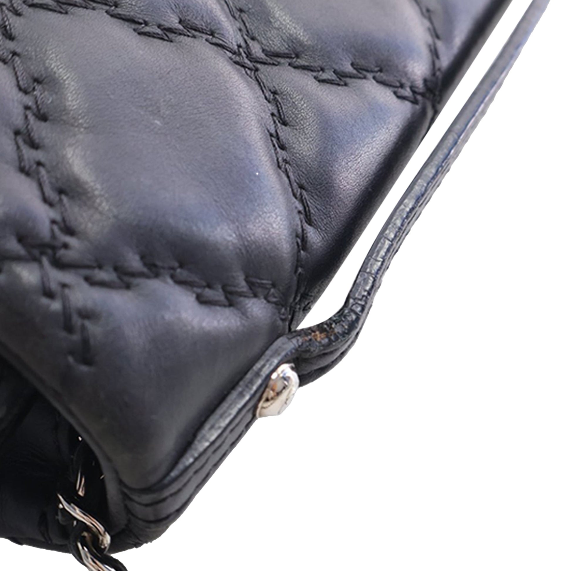 Chanel Mini Lambskin Double Stitch Hamptons Flap