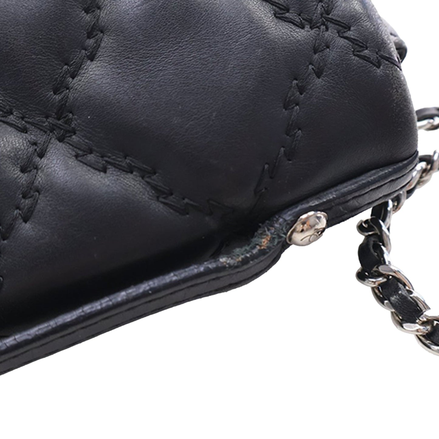 Chanel Mini Lambskin Double Stitch Hamptons Flap