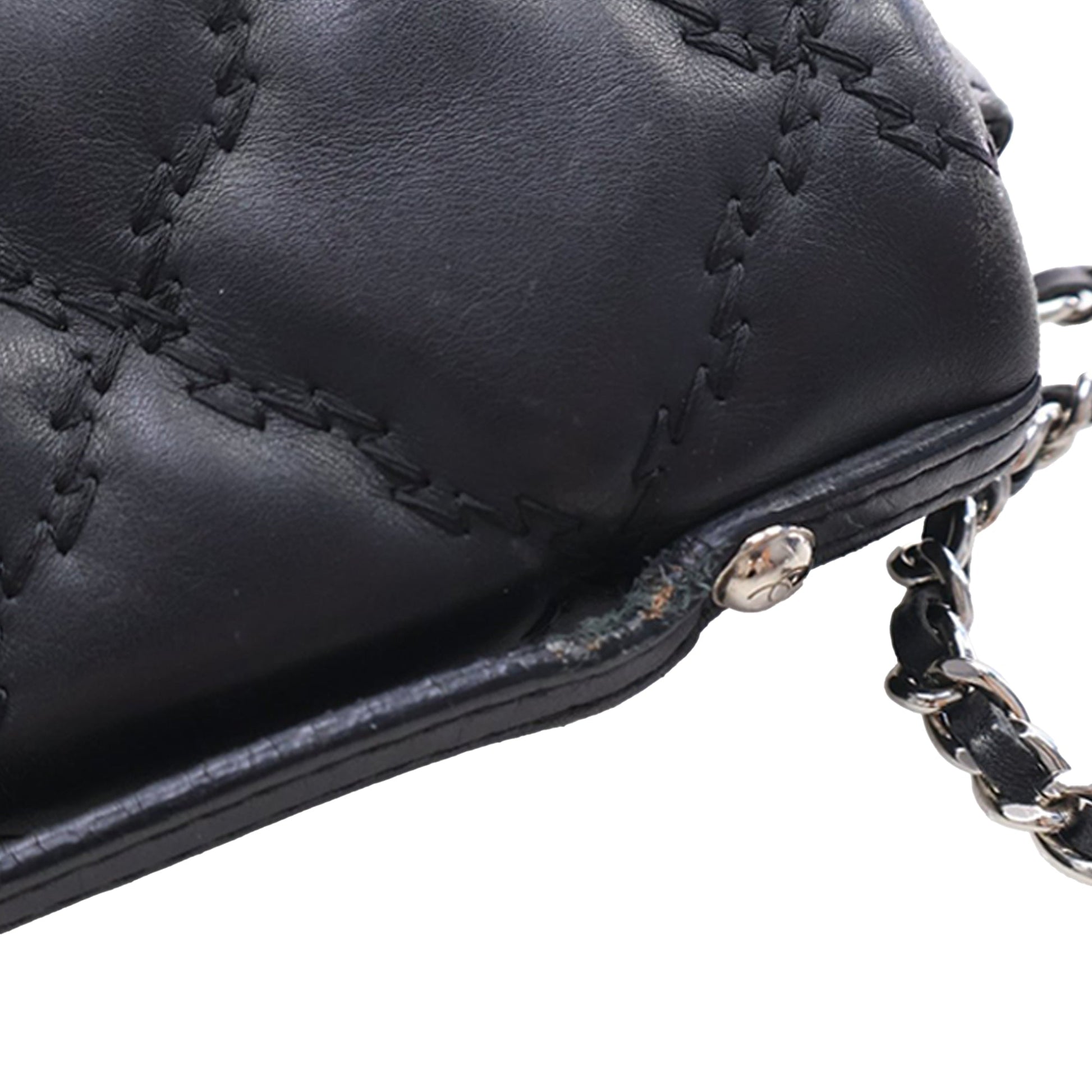 Chanel Mini Lambskin Double Stitch Hamptons Flap