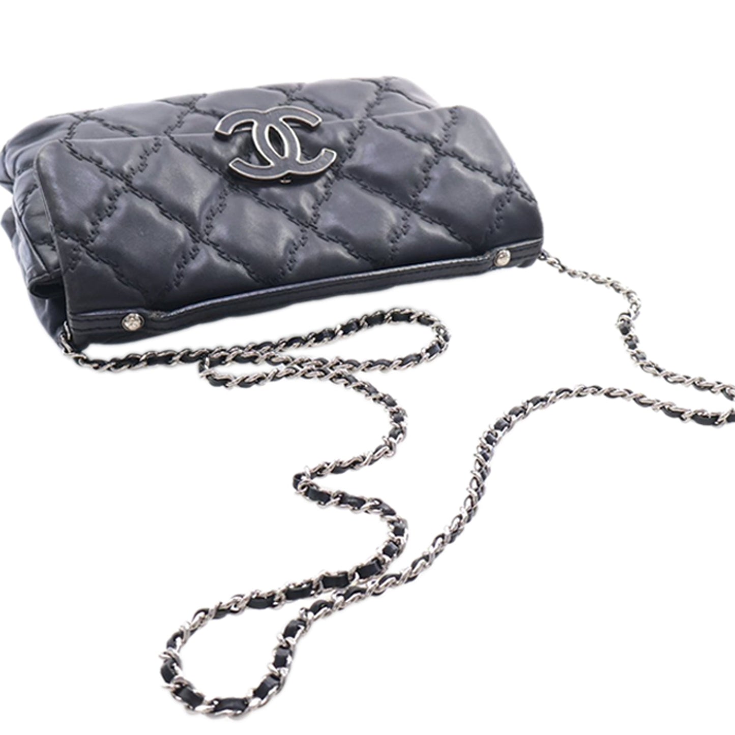 Chanel Mini Lambskin Double Stitch Hamptons Flap