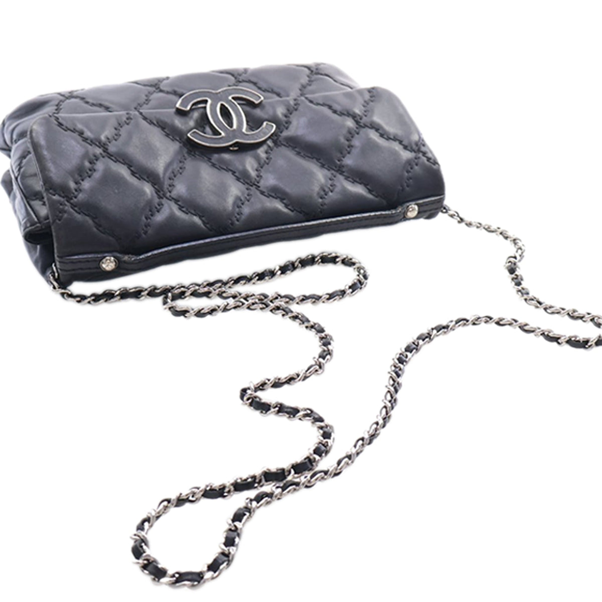 Chanel Mini Lambskin Double Stitch Hamptons Flap