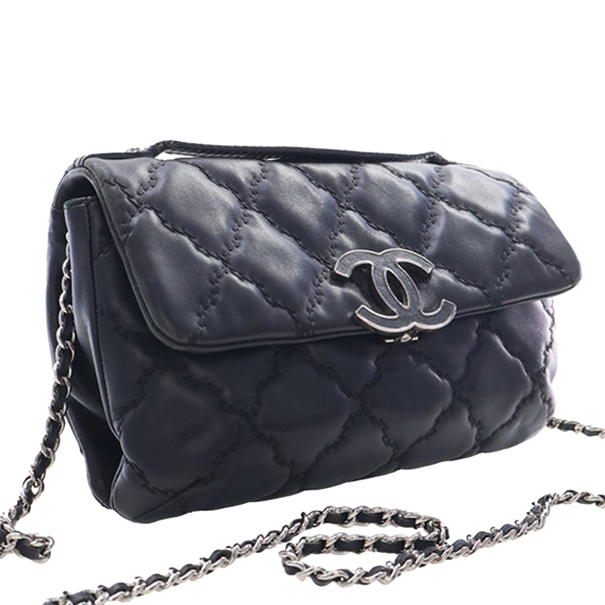 Chanel Mini Lambskin Double Stitch Hamptons Flap