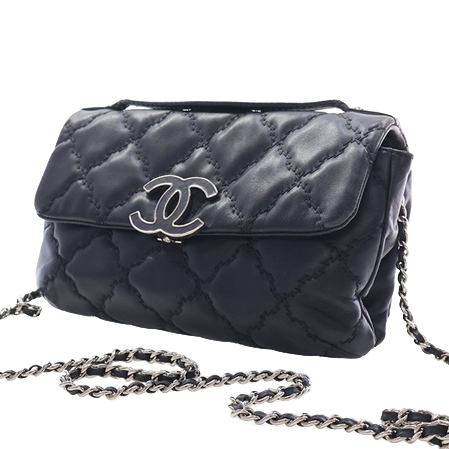 Chanel Mini Lambskin Double Stitch Hamptons Flap