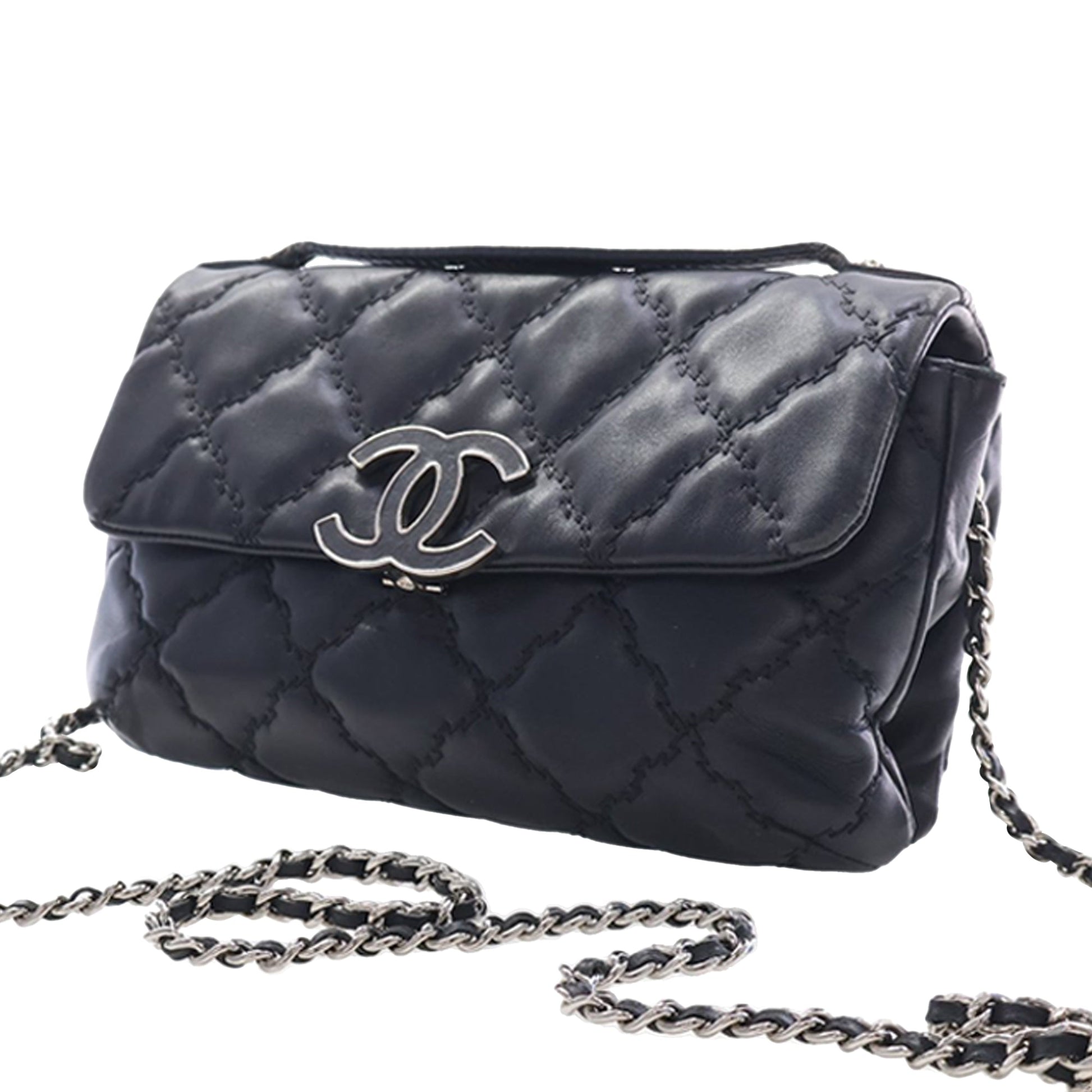 Chanel Mini Lambskin Double Stitch Hamptons Flap