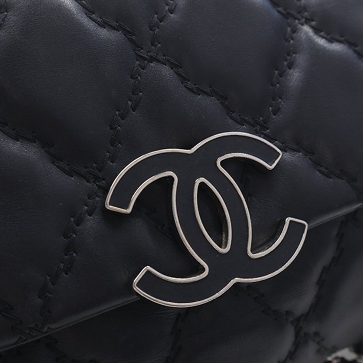 Chanel Mini Lambskin Double Stitch Hamptons Flap