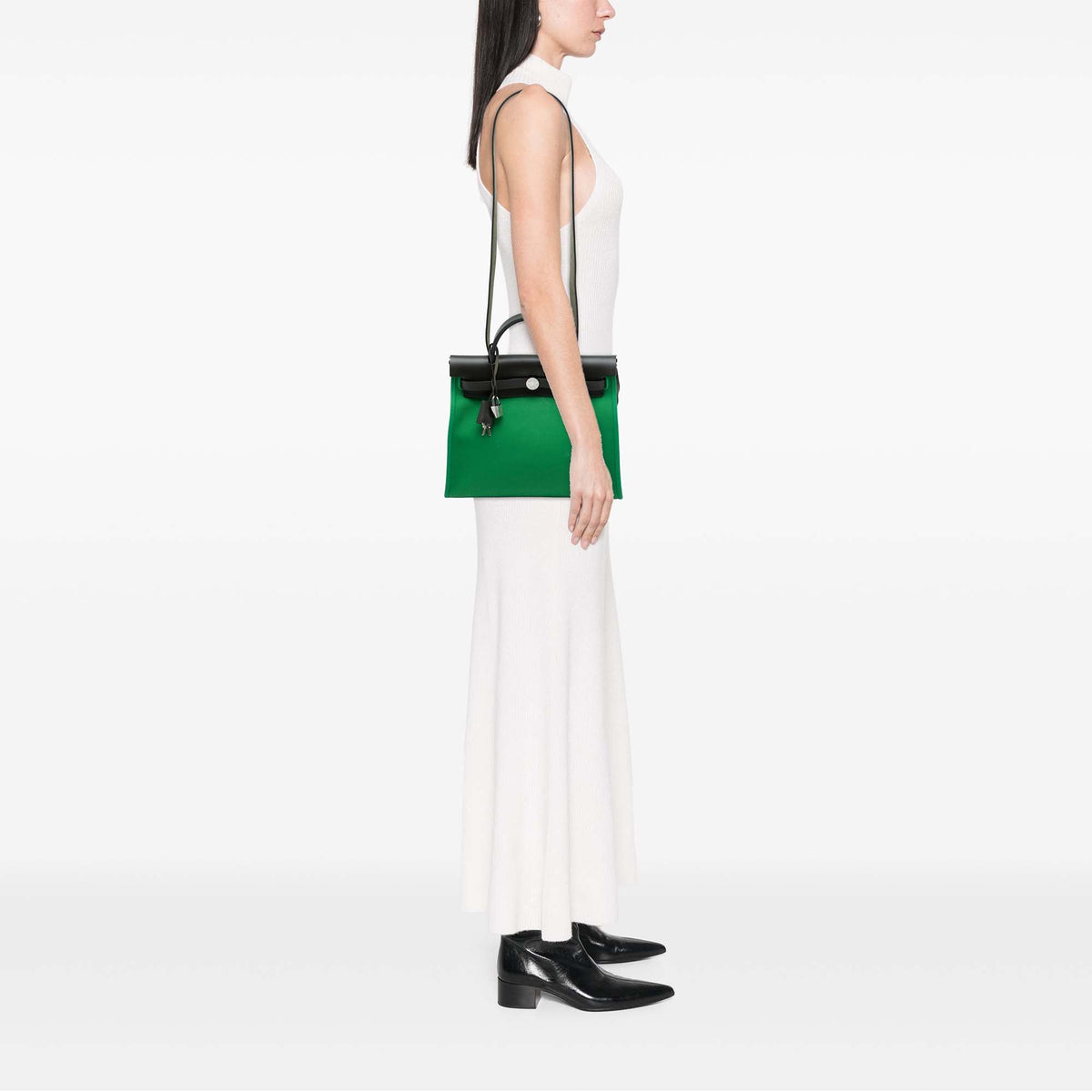 Hermès Toile Herbag Zip 31 — Green