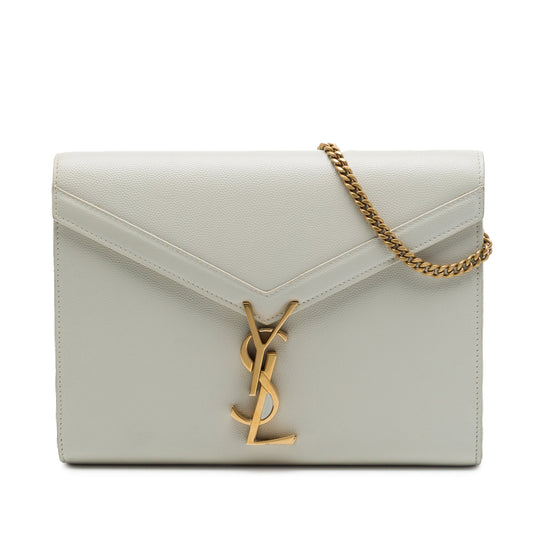 Saint Laurent Grain De Poudre Monogram Cassandra Chain Wallet