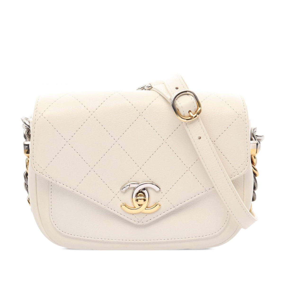 Chanel Small Quilted Calfskin Precious Union Flap — White
