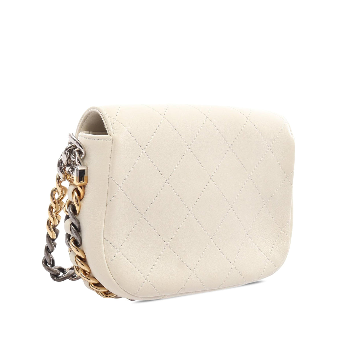 Chanel Small Quilted Calfskin Precious Union Flap — White