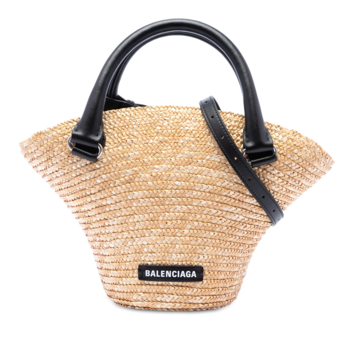 Balenciaga Mini Raffia Beach Basket Tote