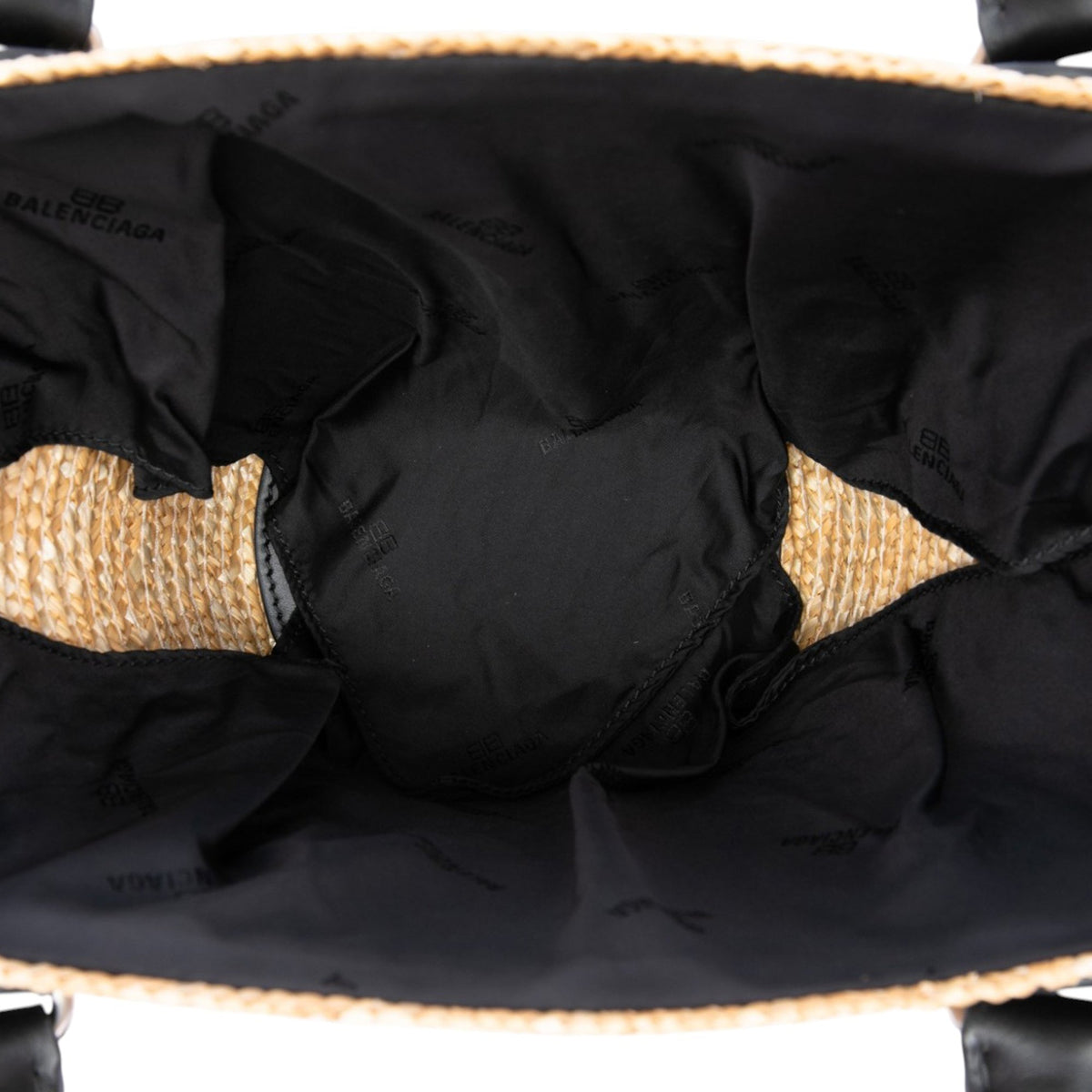 Balenciaga Mini Raffia Beach Basket Tote