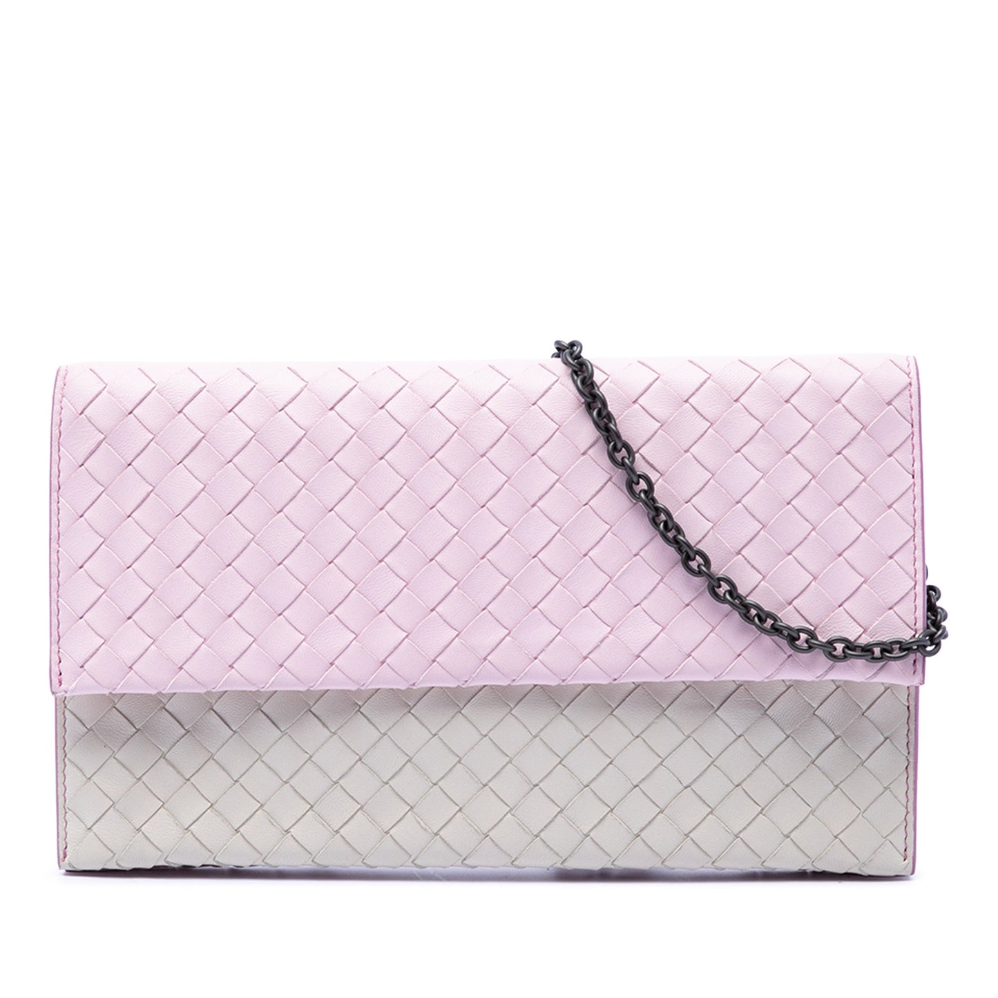 Bottega Veneta Bicolor Nappa Intrecciato Wallet On Chain