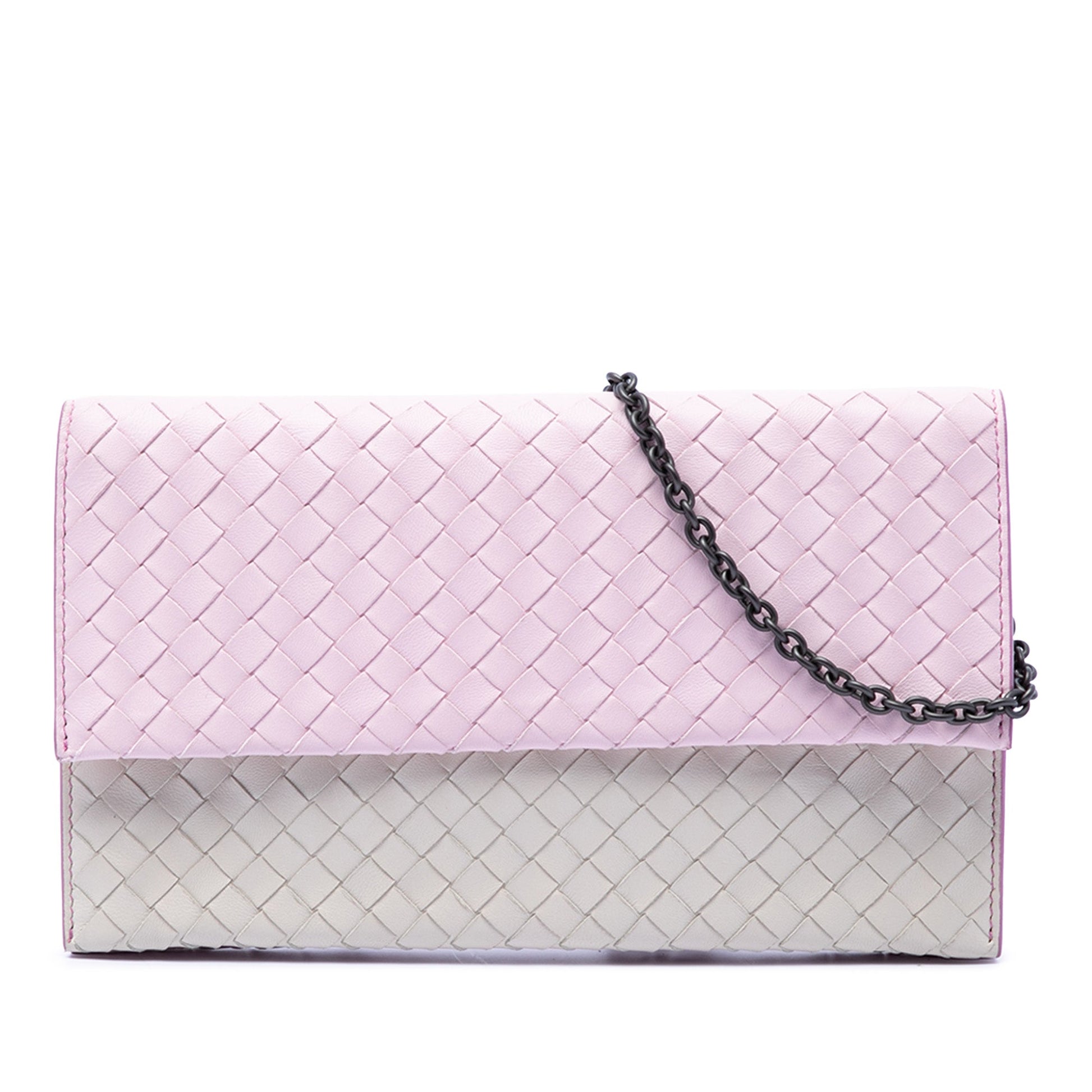 Bottega Veneta Bicolor Nappa Intrecciato Wallet On Chain