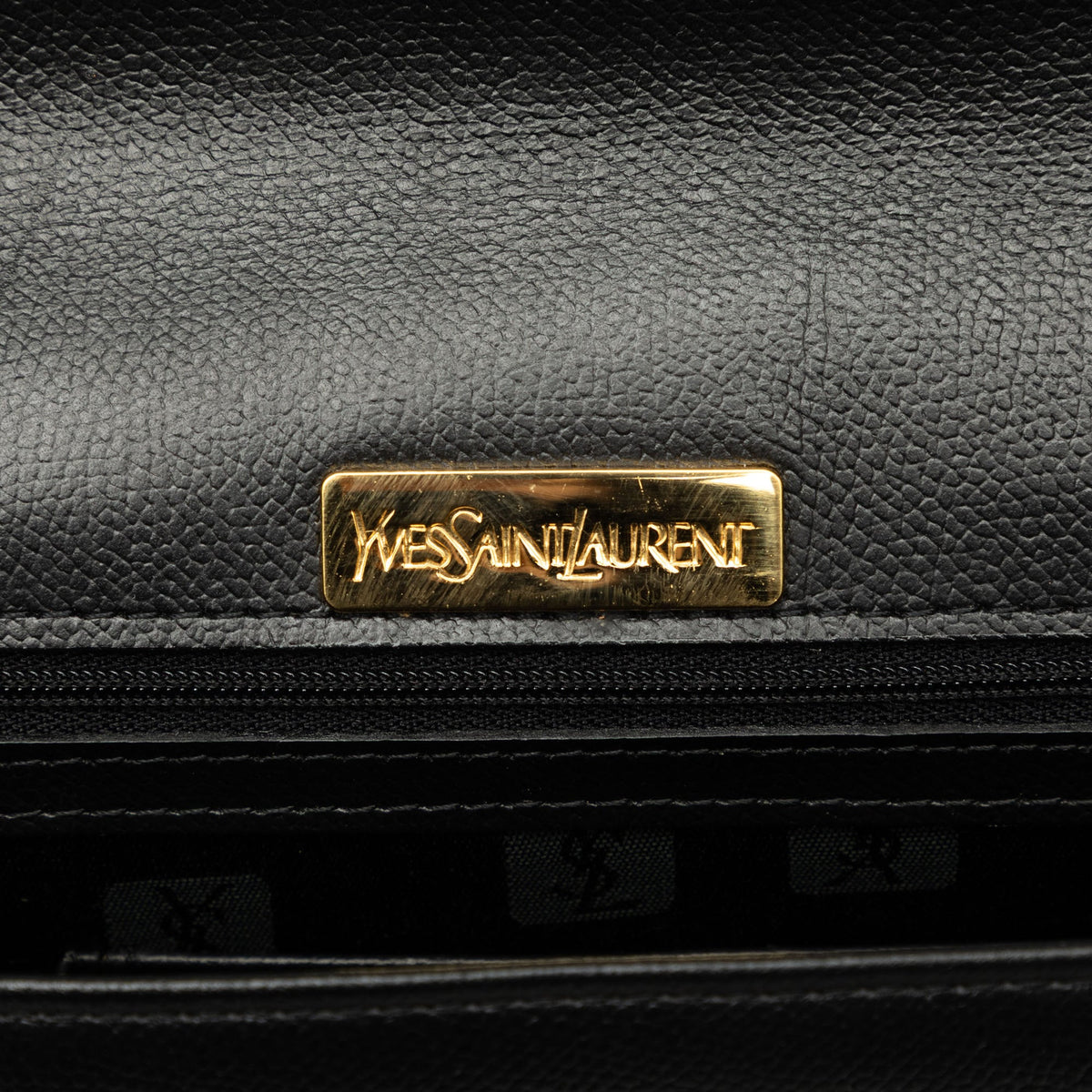 Saint Laurent Leather Dunhill Oxford Lock Clutch — Black