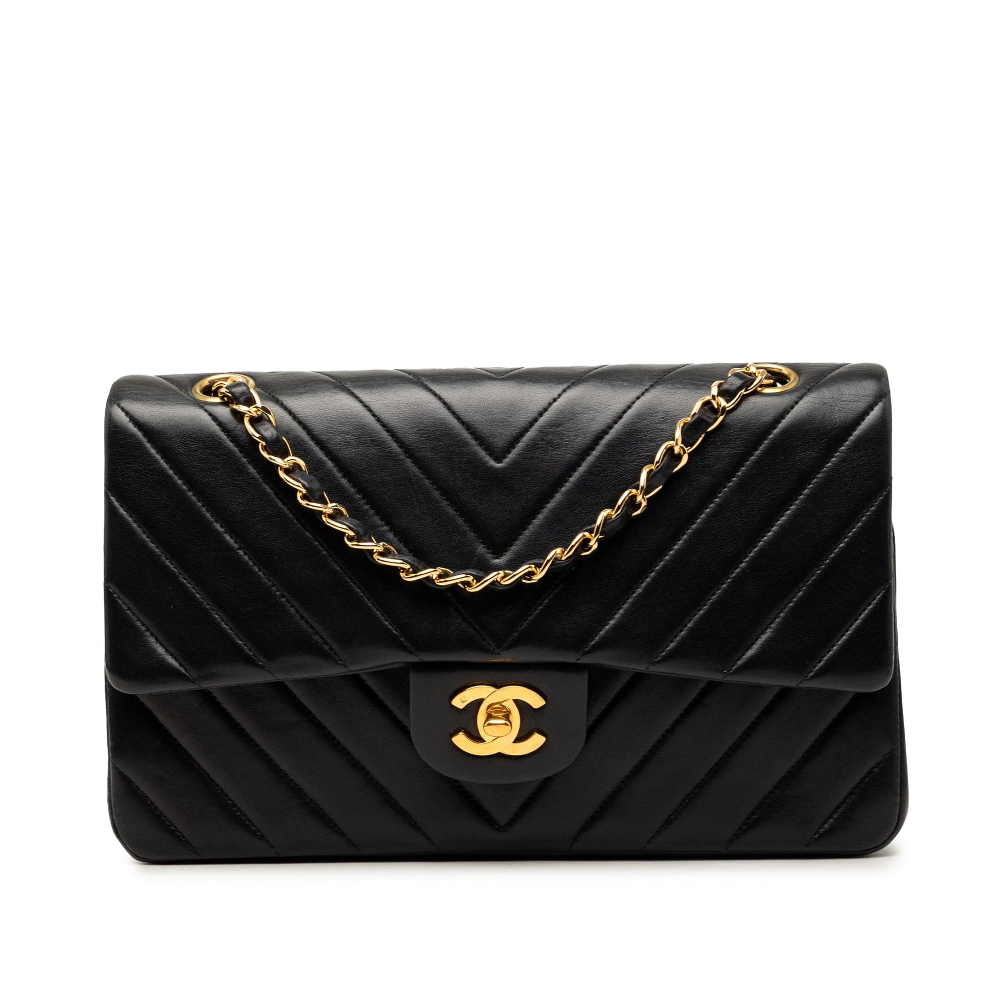 Chanel Medium Classic Chevron Lambskin Double Flap