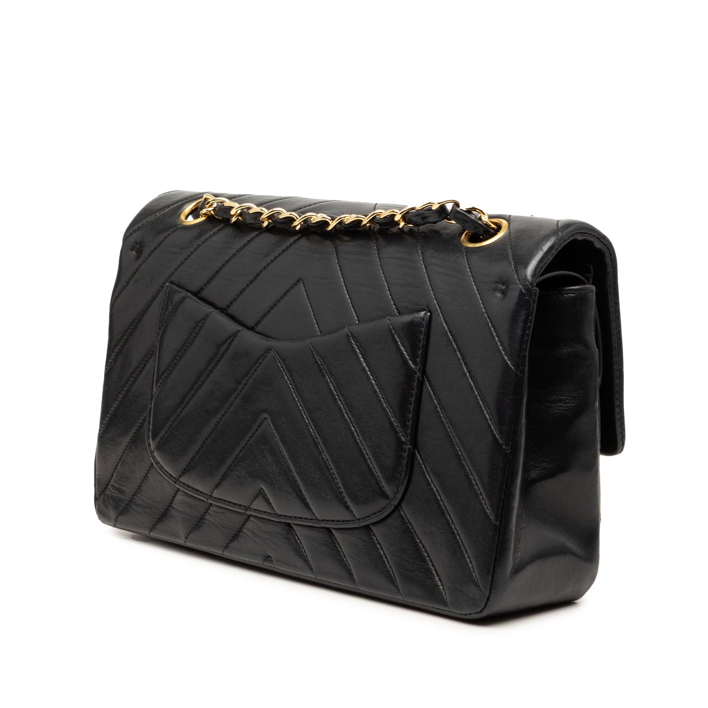 Chanel Medium Classic Chevron Lambskin Double Flap