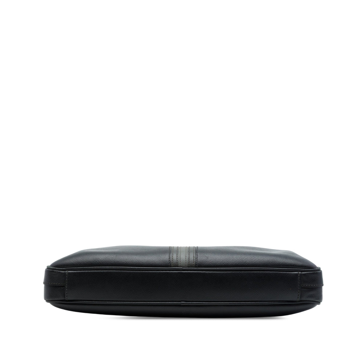 Prada Saffiano Striped Business Bag — Black