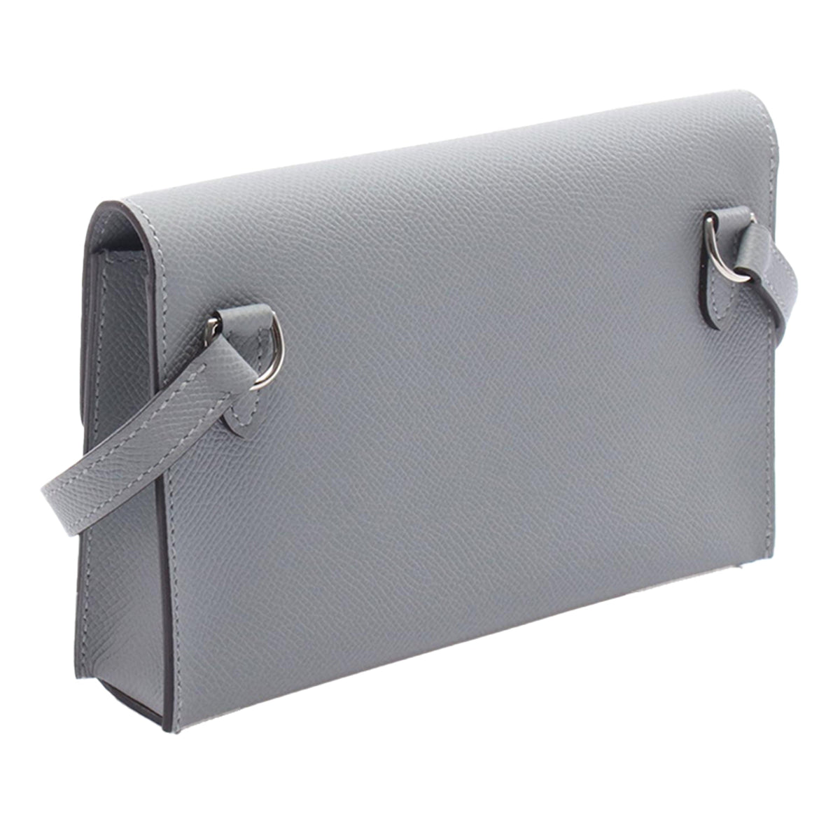 Hermès Epsom Hermesnap Wallet On Strap — Gray