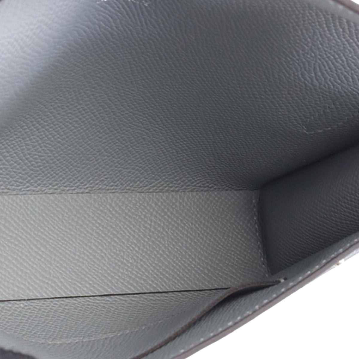 Hermès Epsom Hermesnap Wallet On Strap — Gray