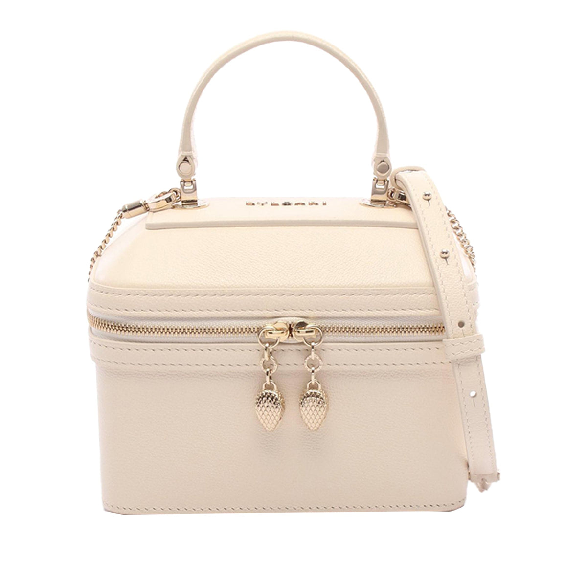 Bvlgari Leather Serpenti Forever Vanity Bag — Beige