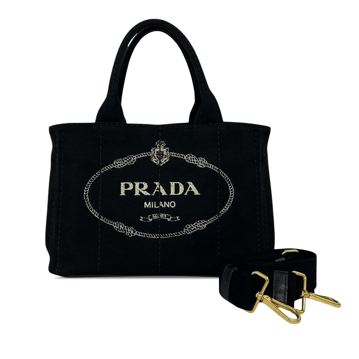 Prada Small Canvas Canapa Logo Tote