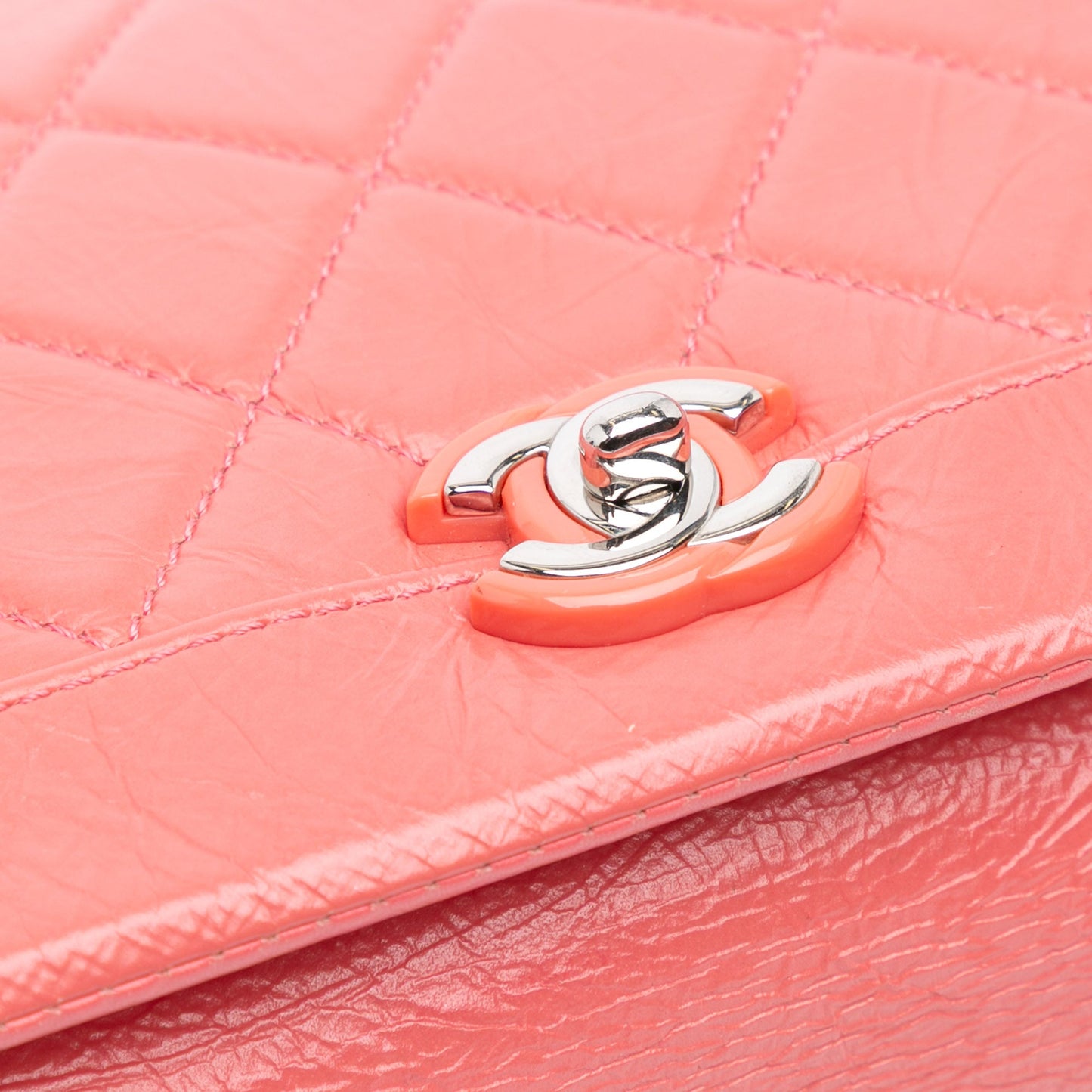 Chanel Crumpled Calfskin Bi Quilted Vintage Full Flap