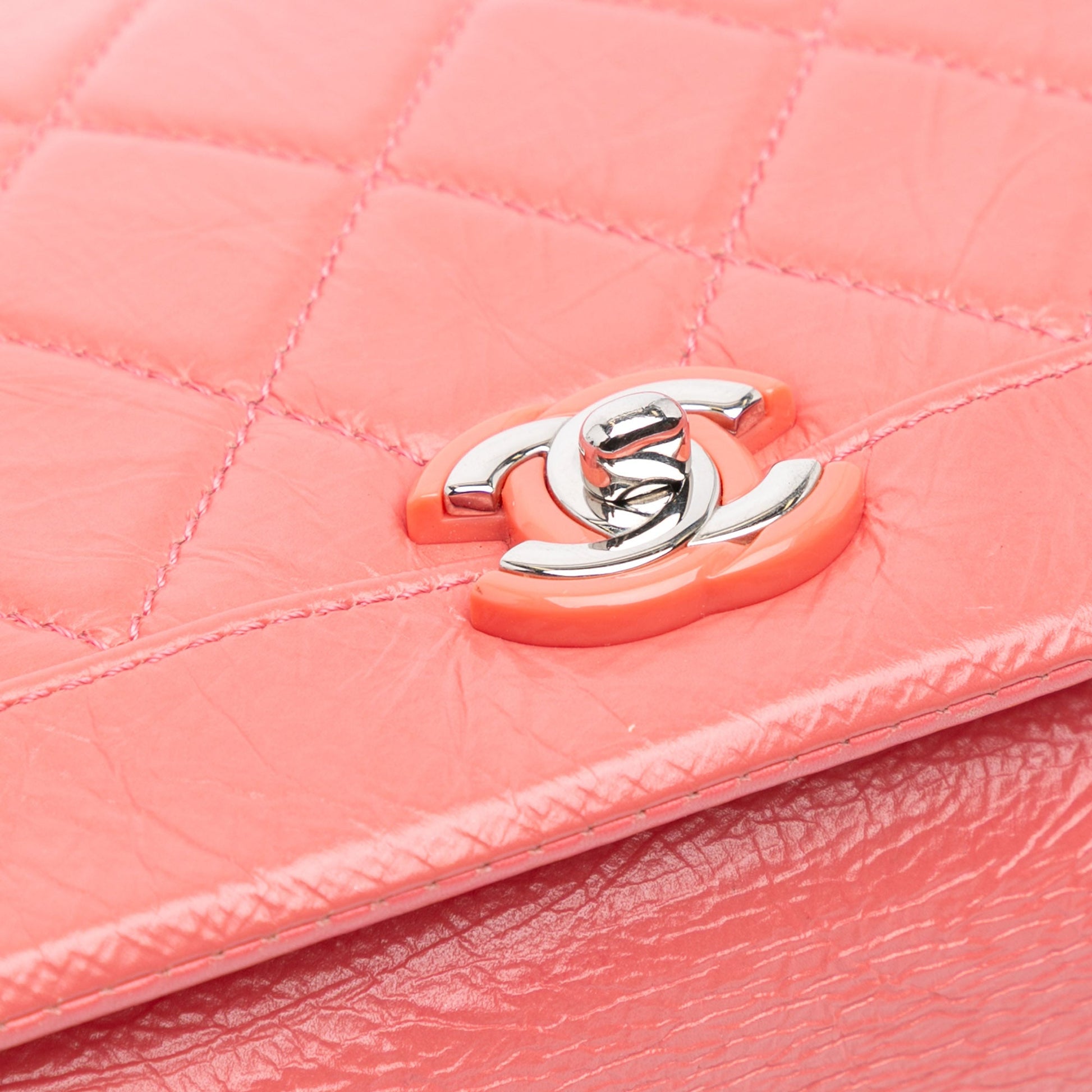 Chanel Crumpled Calfskin Bi Quilted Vintage Full Flap
