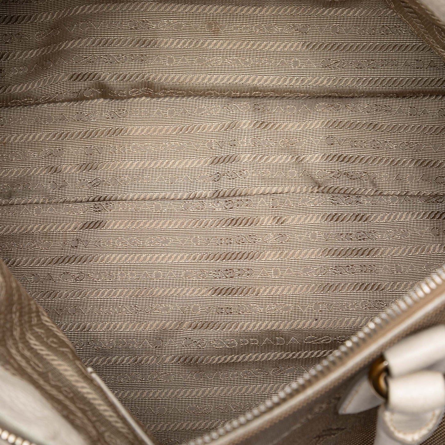 Prada Vitello Daino Trimmed Canvas Canapa Logo Satchel