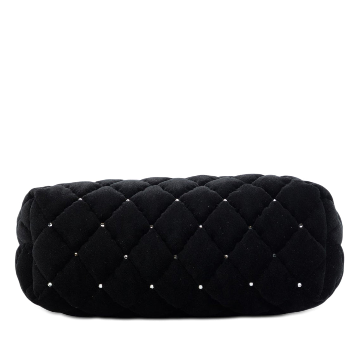 Chanel CC Quilted Velvet Crystal Wristlet Clutch