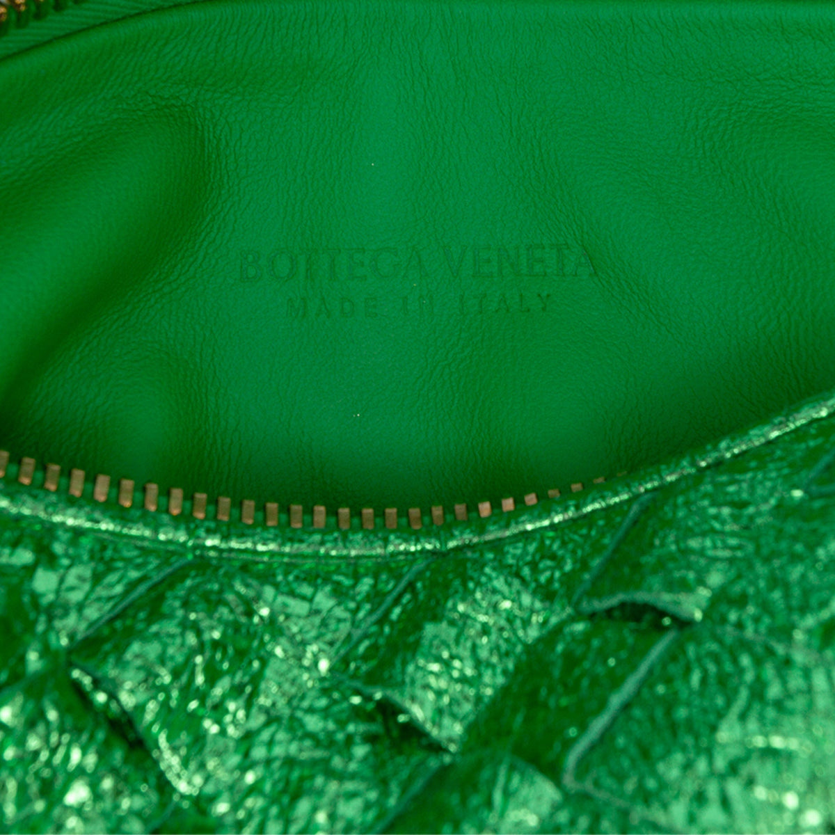 Bottega Veneta Mini Metallic Nappa Intrecciato Jodie