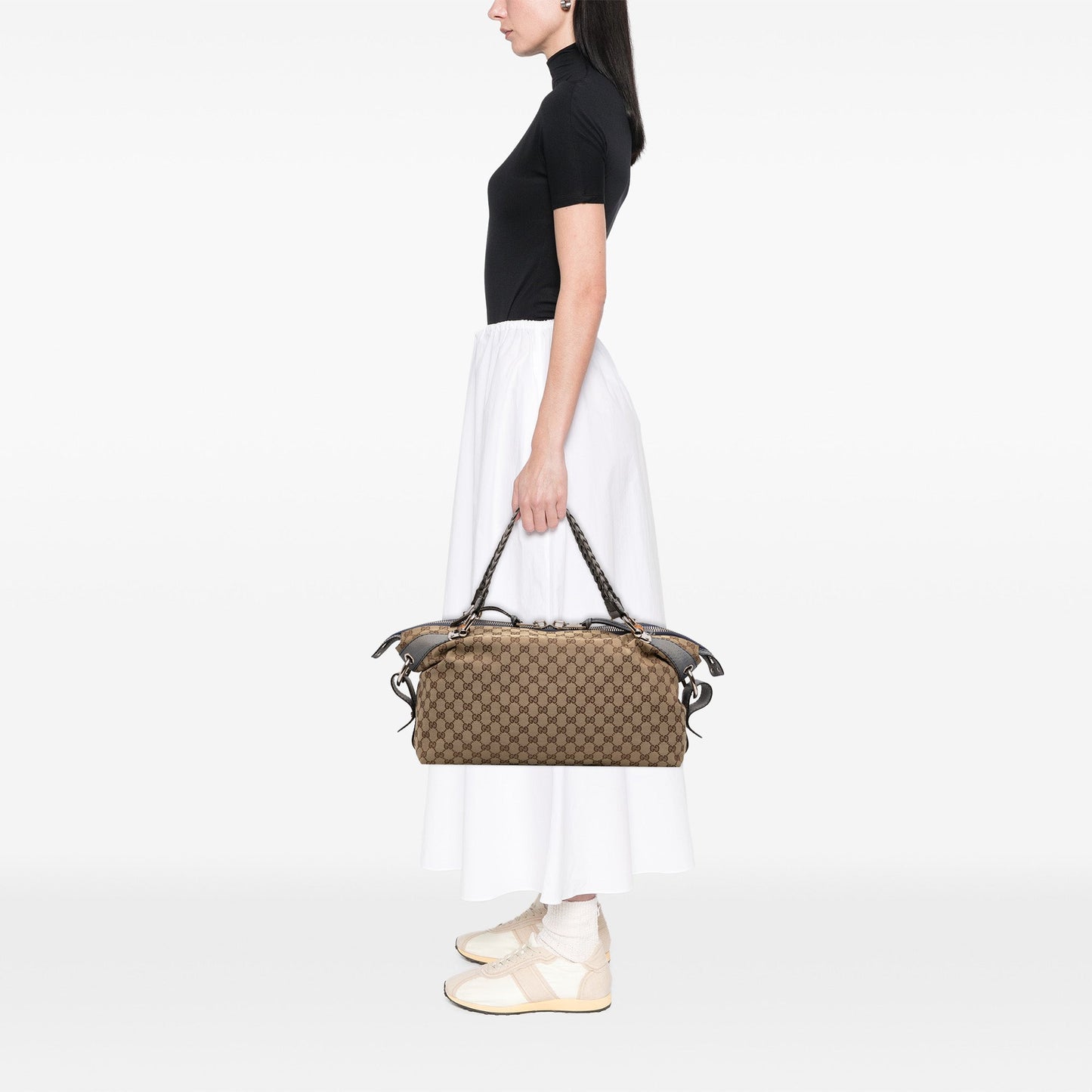 Medium GG Canvas Bamboo Bar Tote