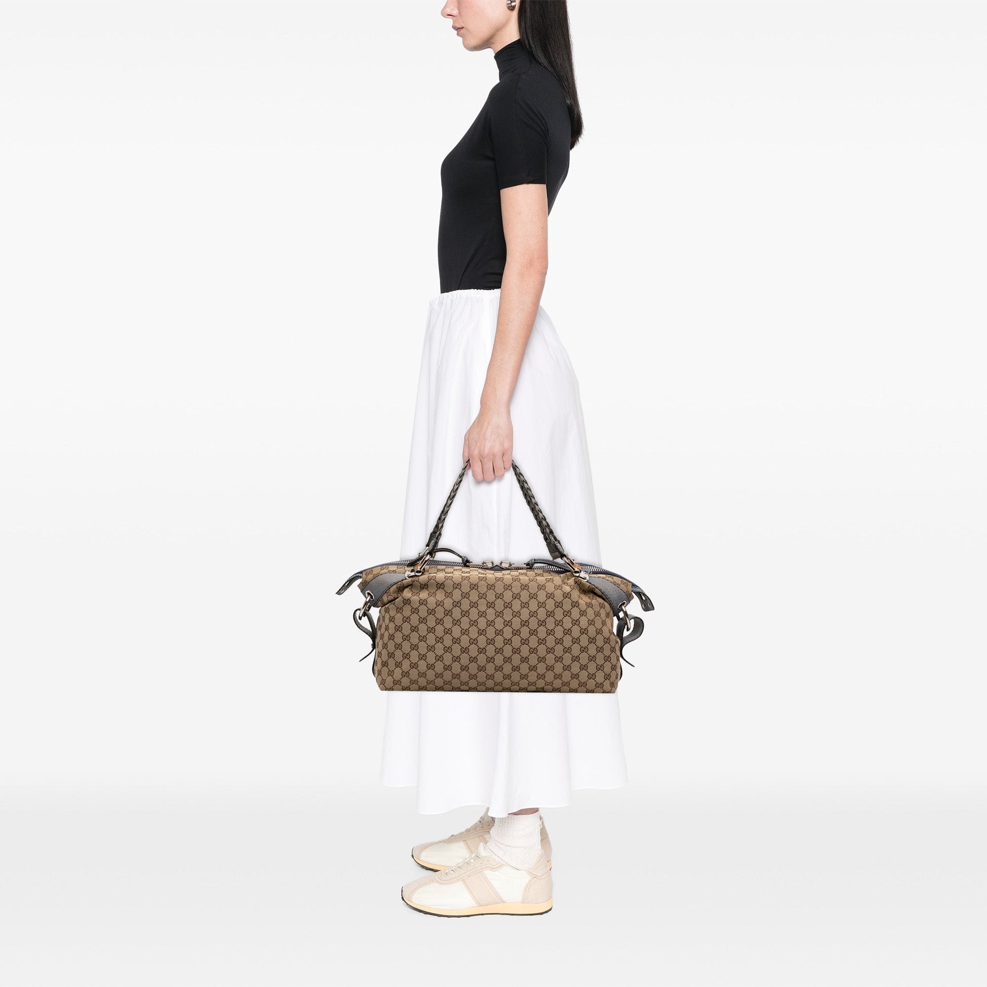 Medium GG Canvas Bamboo Bar Tote