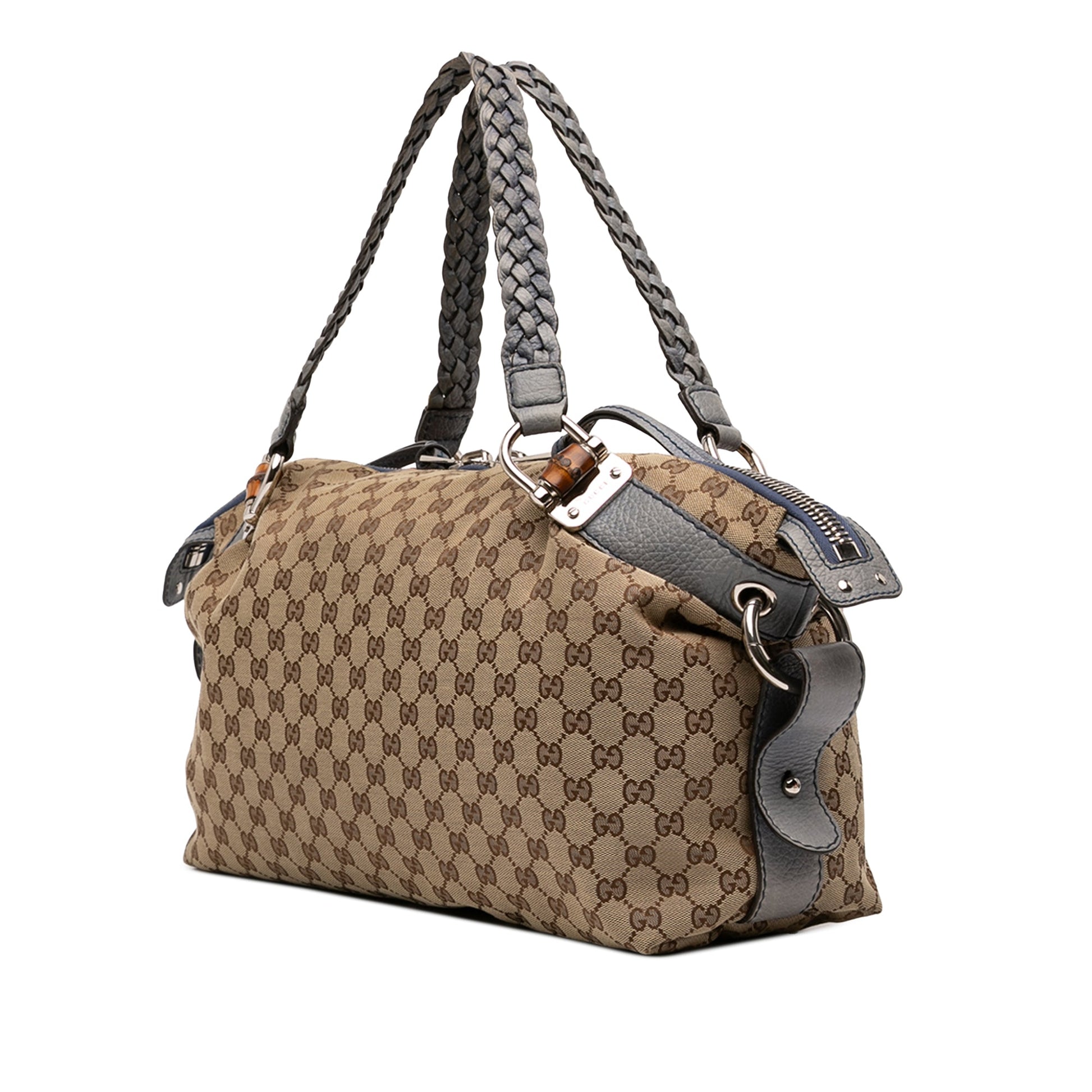 Medium GG Canvas Bamboo Bar Tote