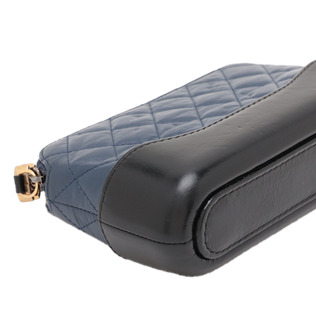 Chanel Bicolor Aged Calfskin Gabrielle Double Zip Clutch with Chain — Blue