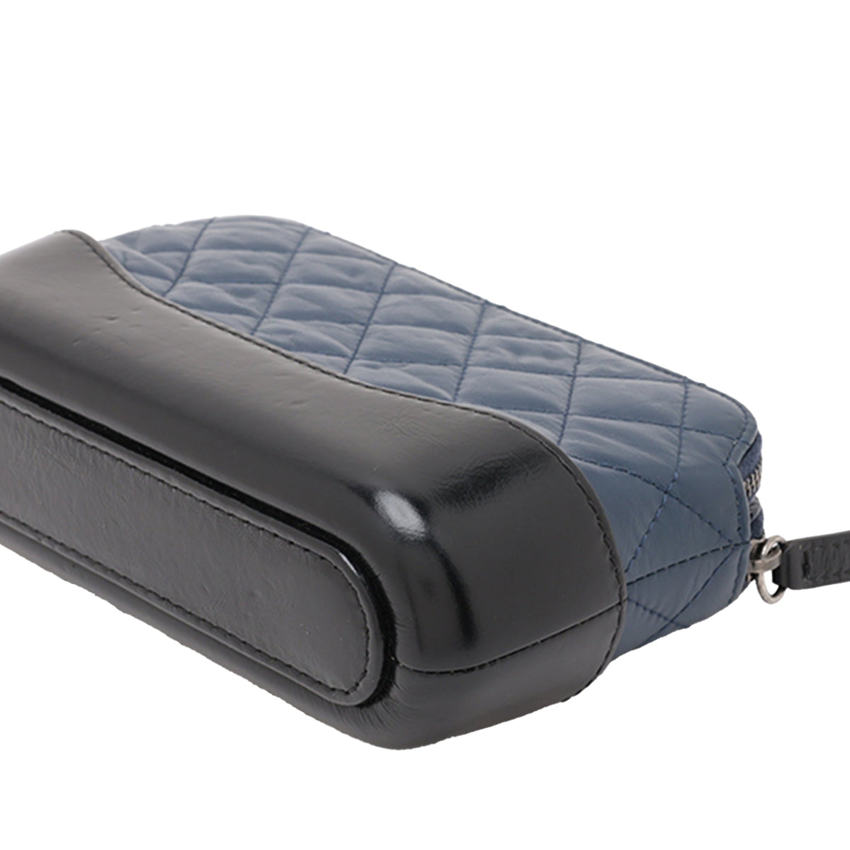 Chanel Bicolor Aged Calfskin Gabrielle Double Zip Clutch with Chain — Blue