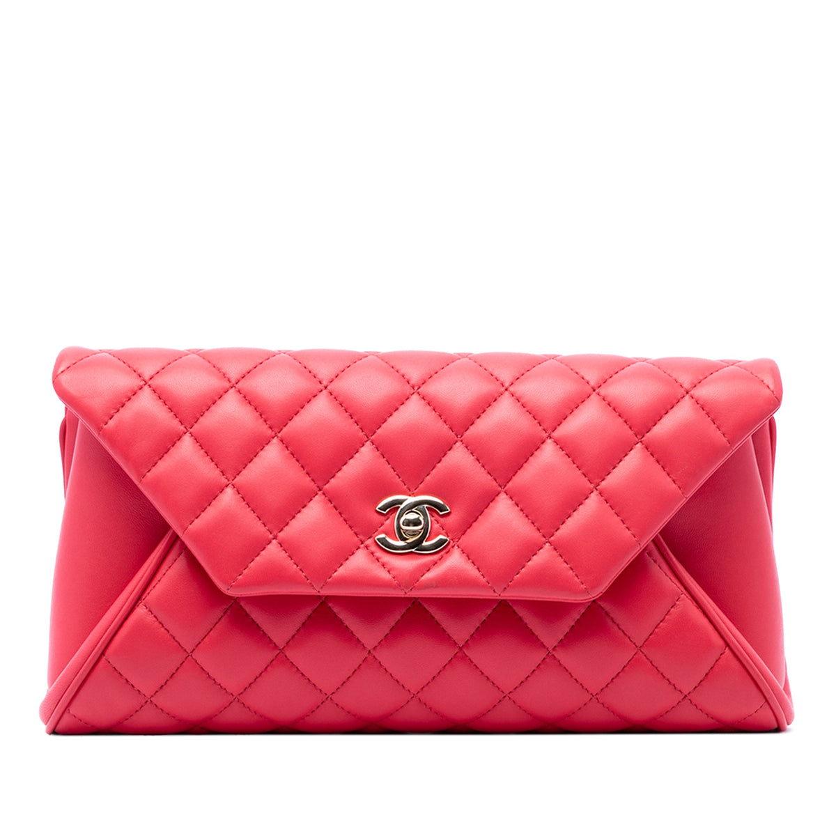Chanel Quilted Lambskin Fold Up Again Clutch — Pink