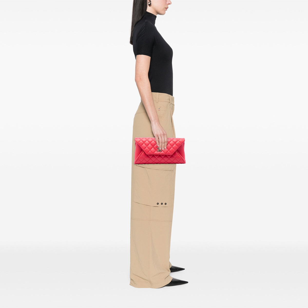 Chanel Quilted Lambskin Fold Up Again Clutch — Pink