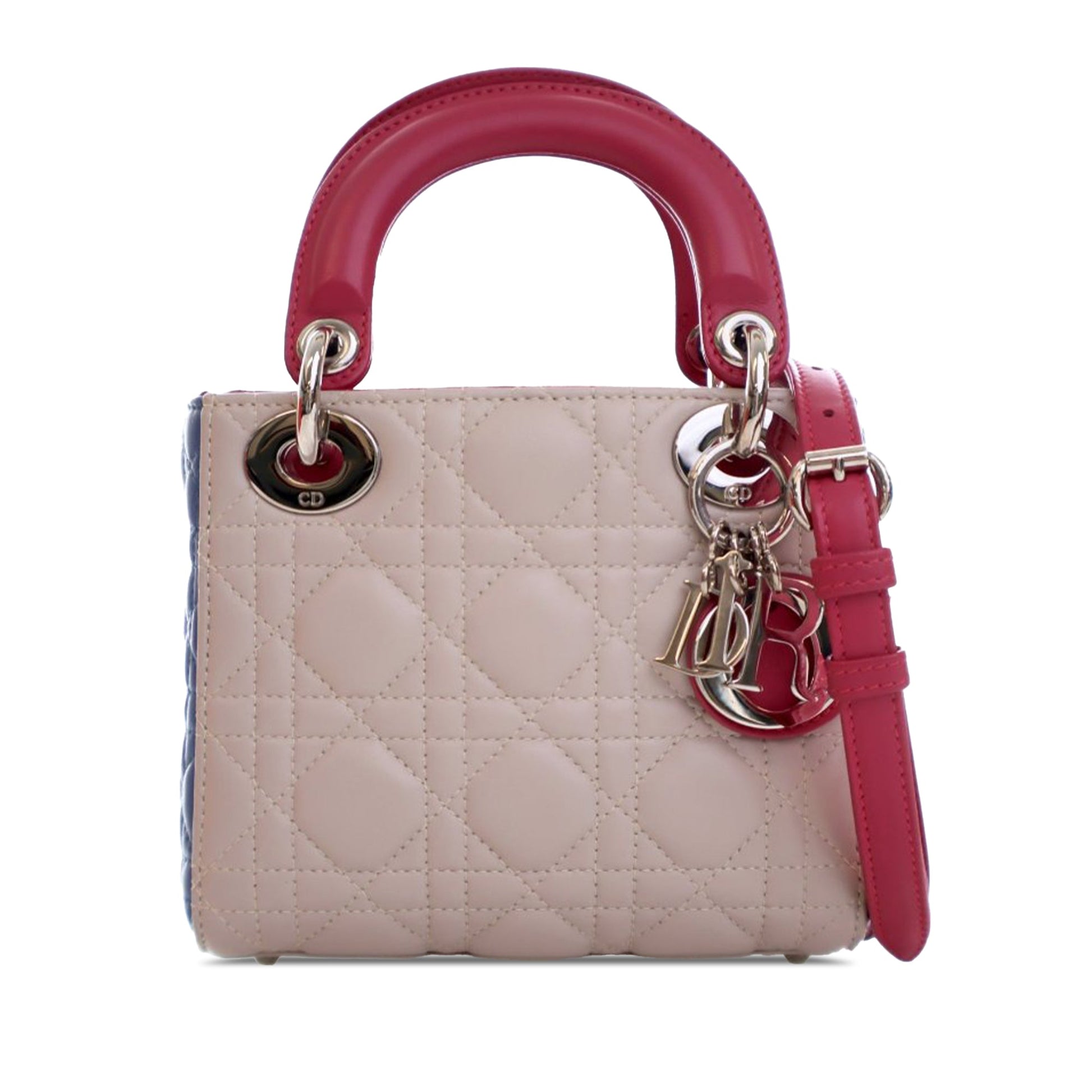 Dior Mini Tricolor Lambskin Cannage Lady Dior