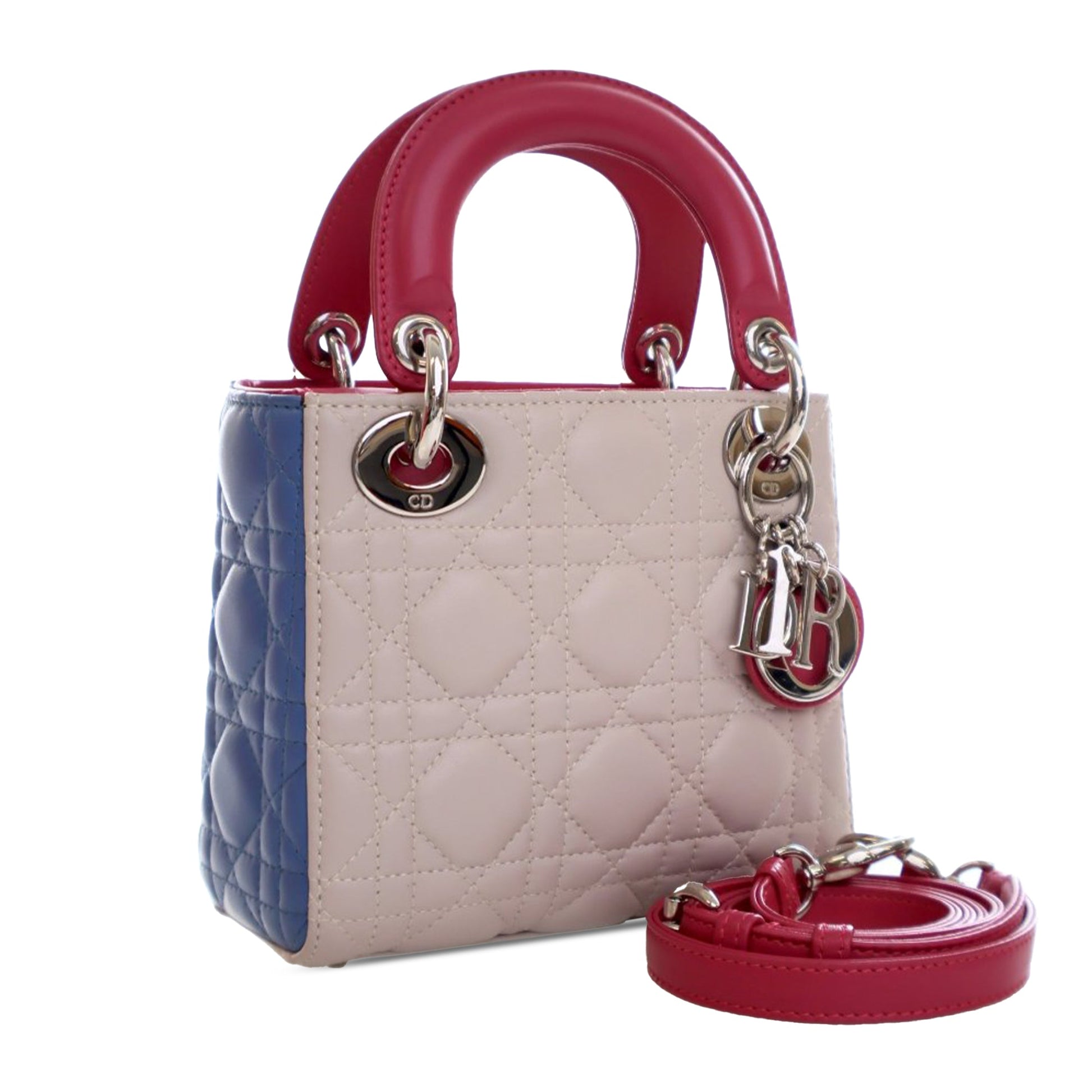 Dior Mini Tricolor Lambskin Cannage Lady Dior