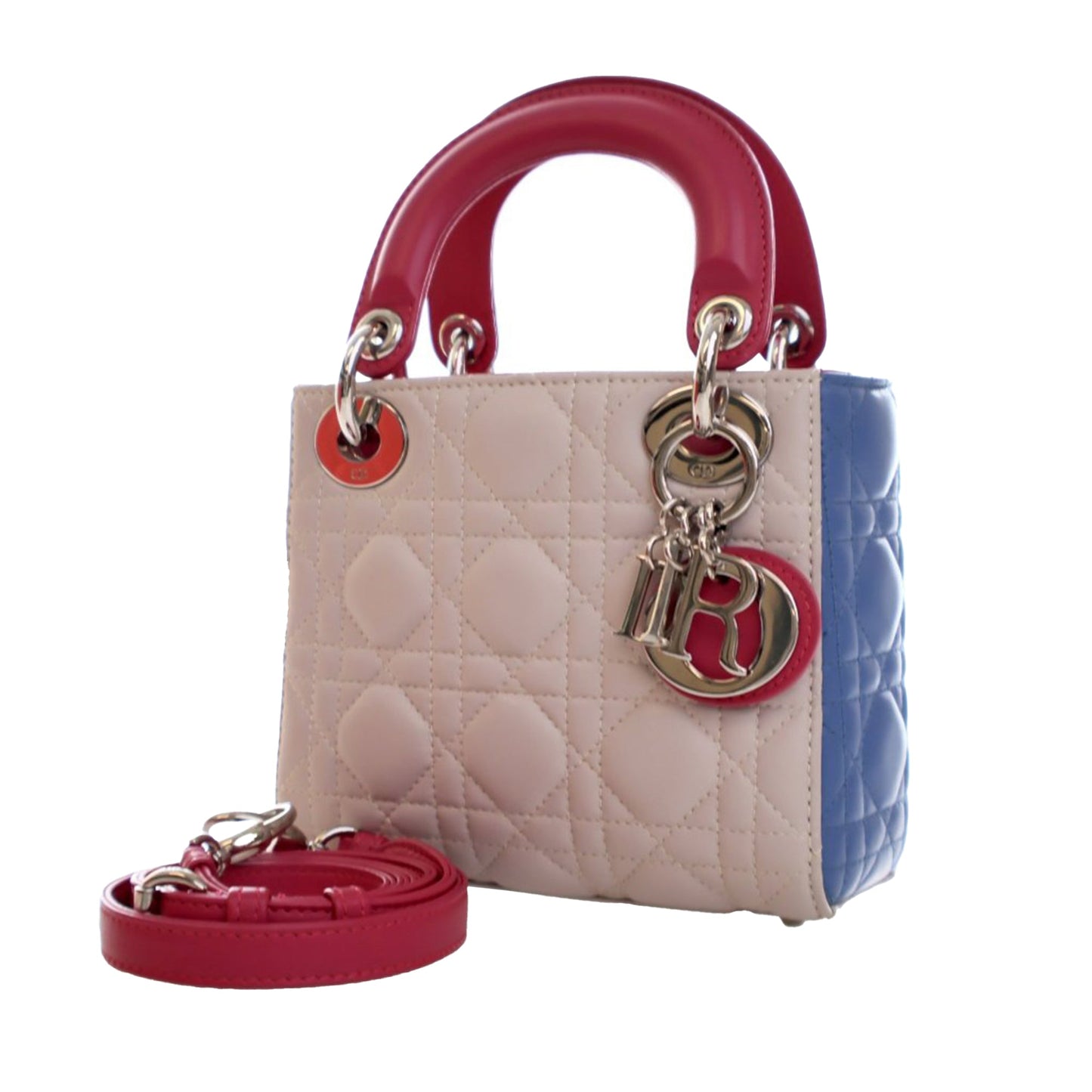 Dior Mini Tricolor Lambskin Cannage Lady Dior