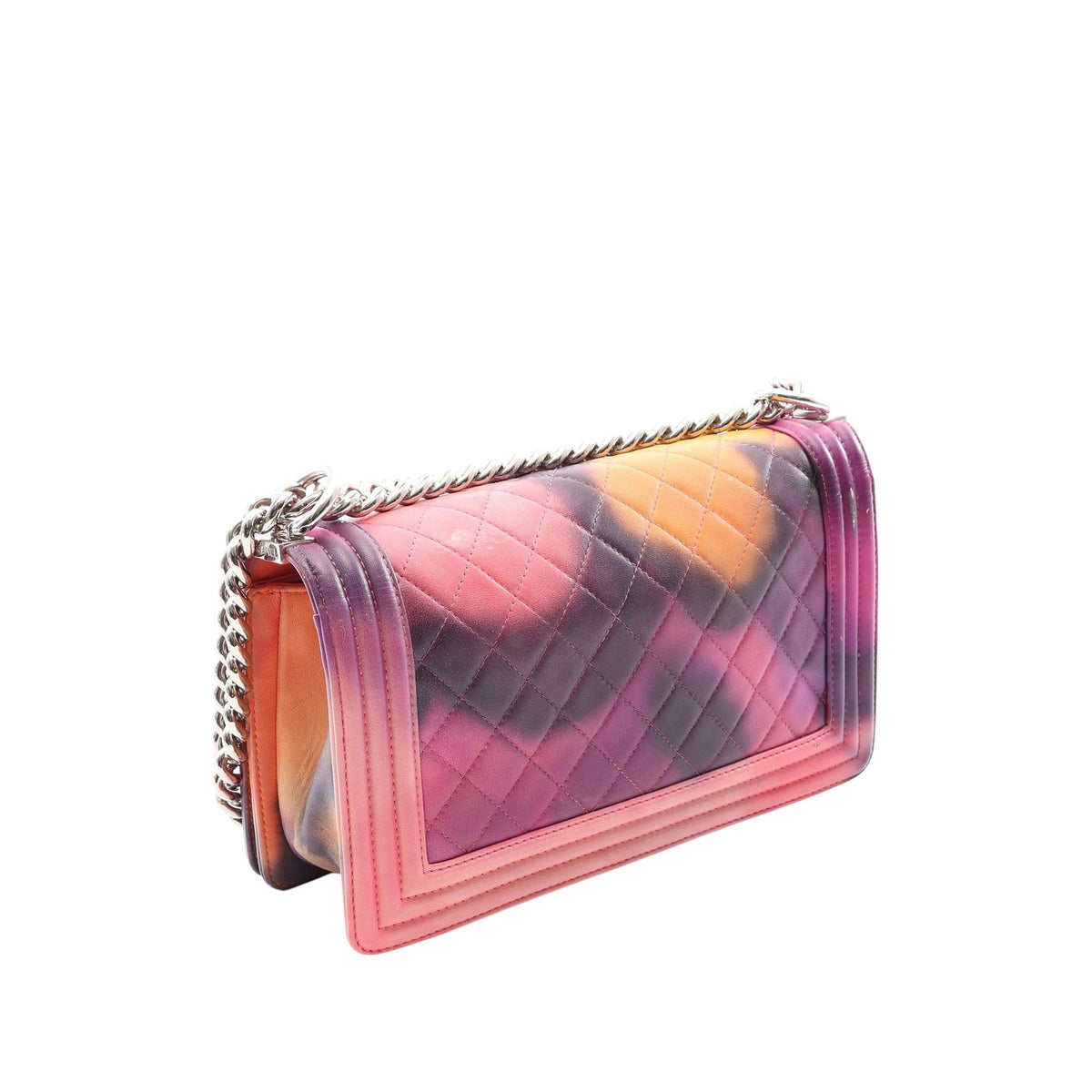 Chanel Old Medium Quilted Lambskin Flower Power Boy Flap — Pink