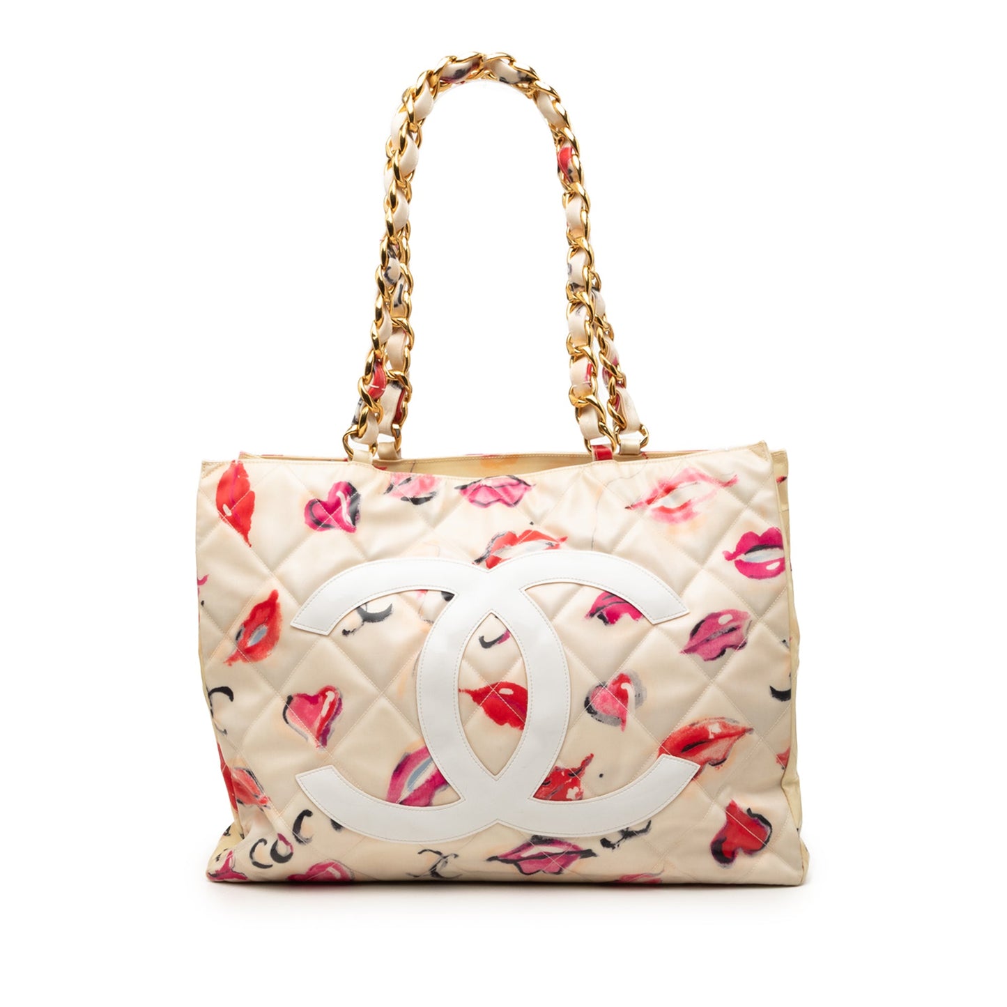 Chanel CC Coated Canvas Kisses and Lips Print Tote