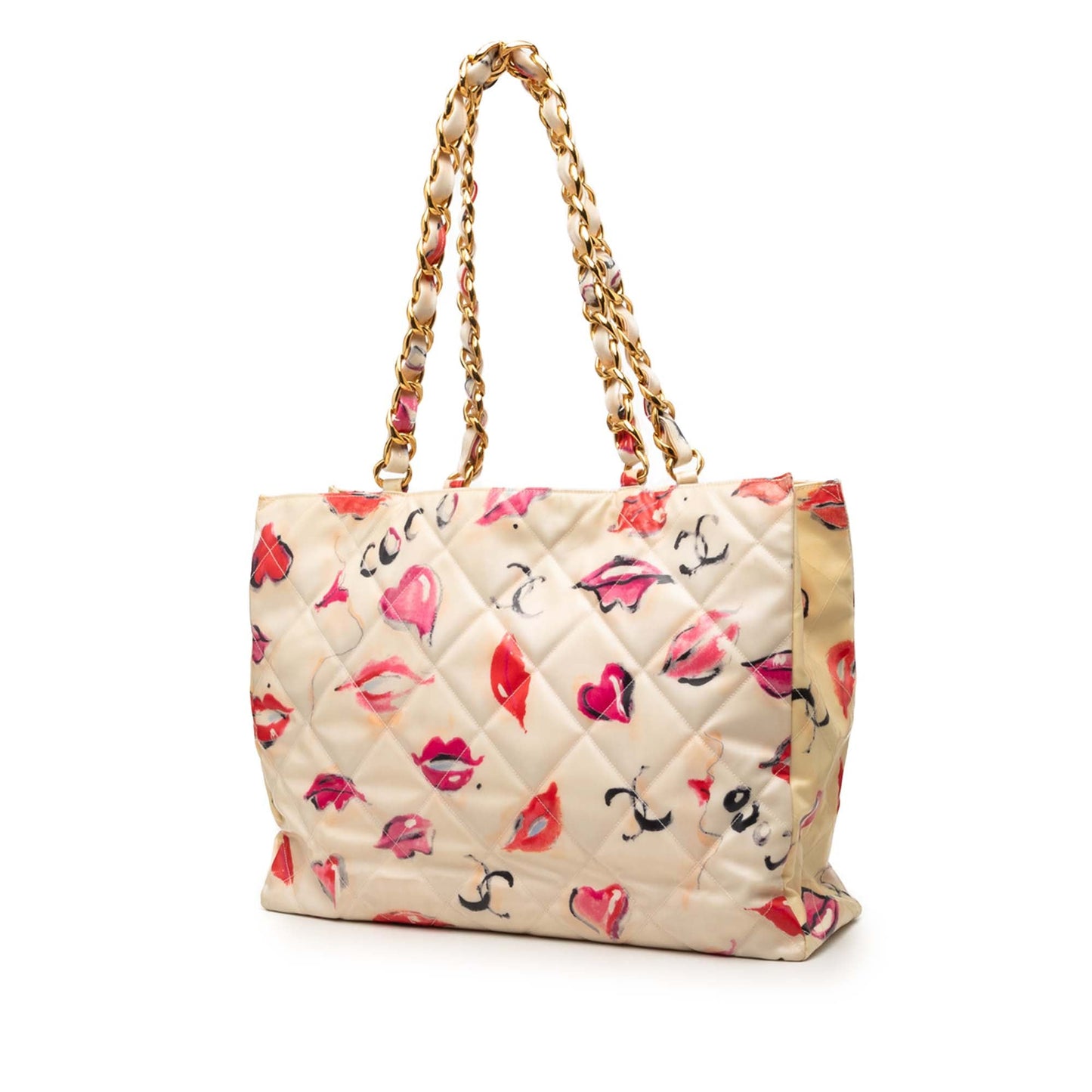 Chanel CC Coated Canvas Kisses and Lips Print Tote