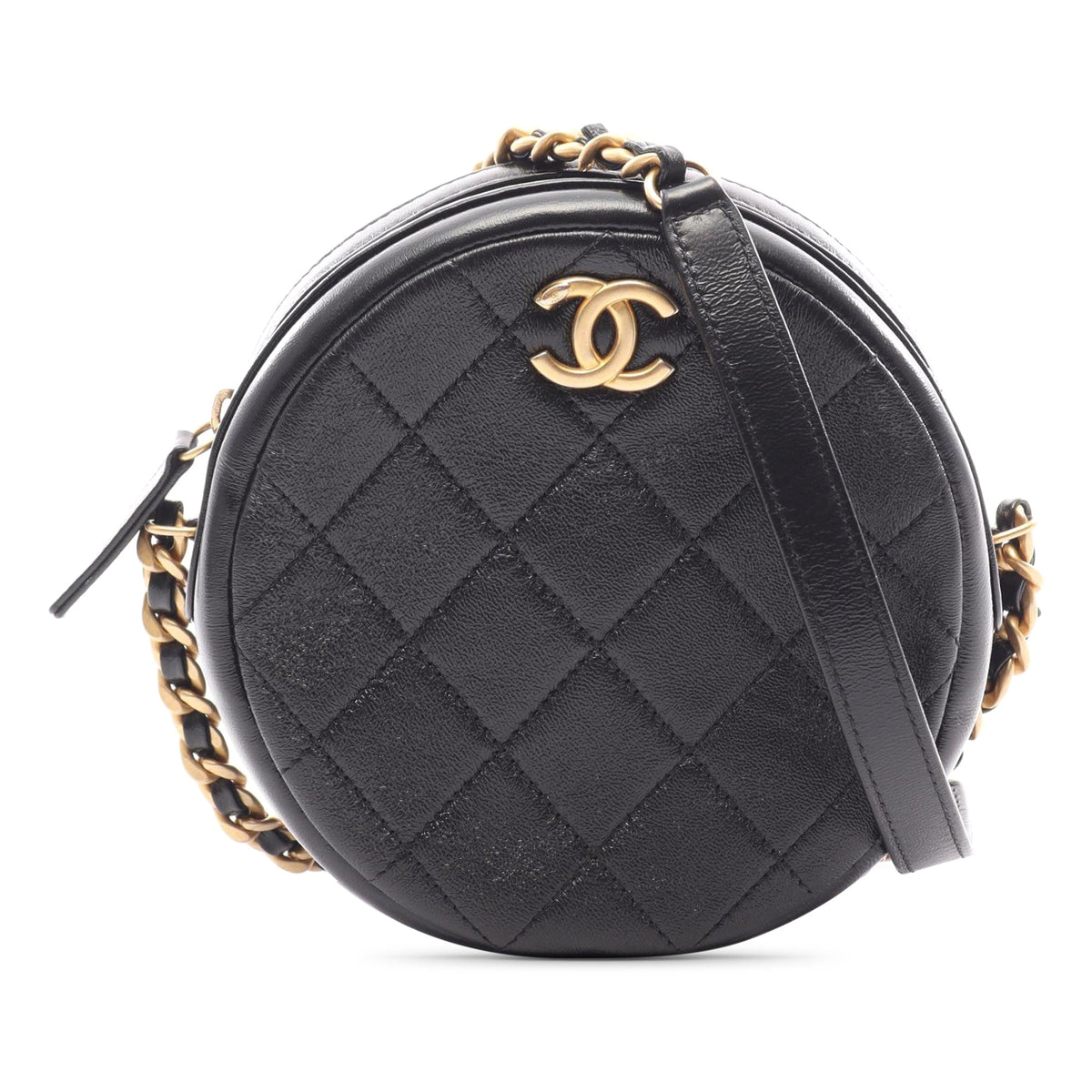 Chanel Quilted Lambskin Round Crossbody