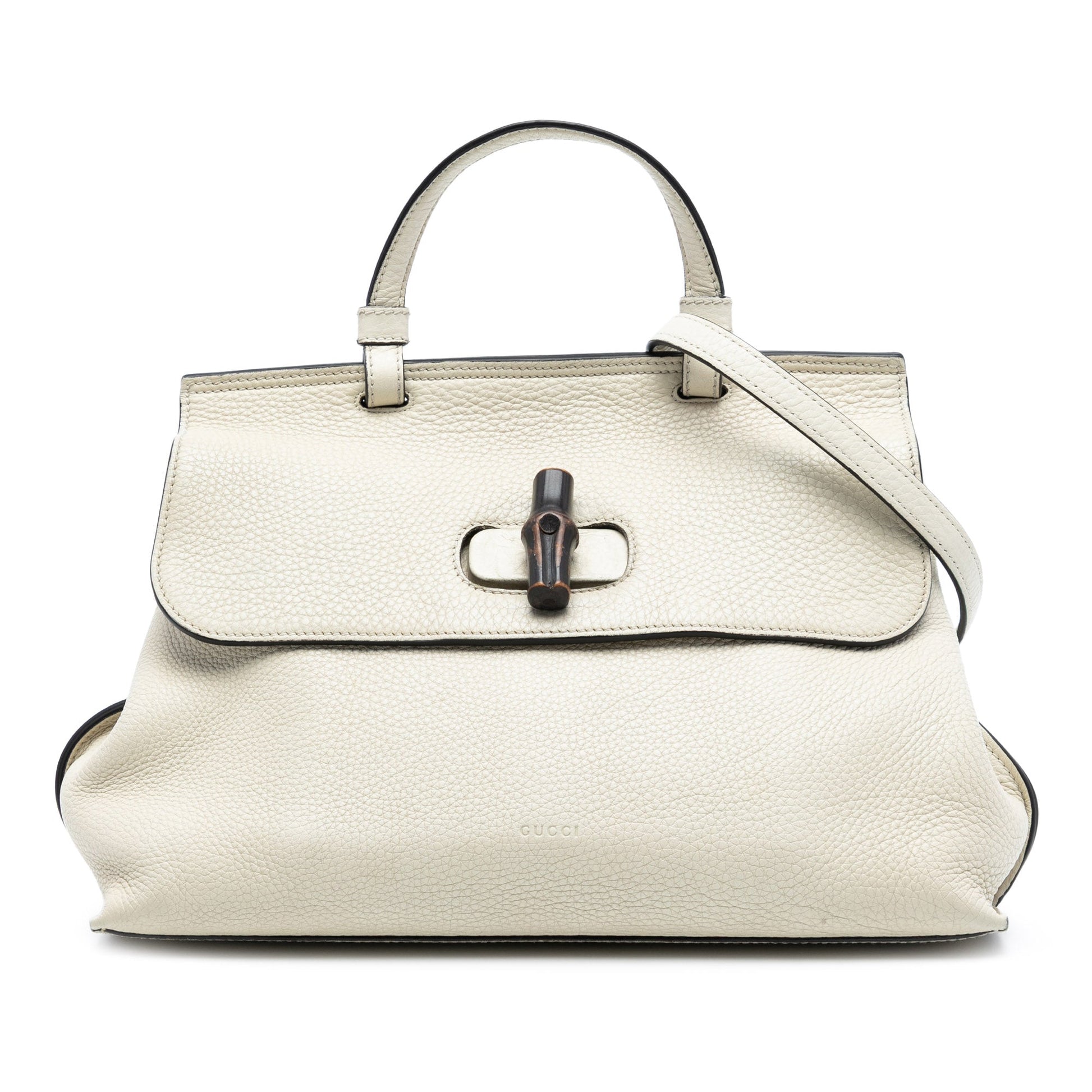 Gucci Medium Leather Bamboo Daily Satchel